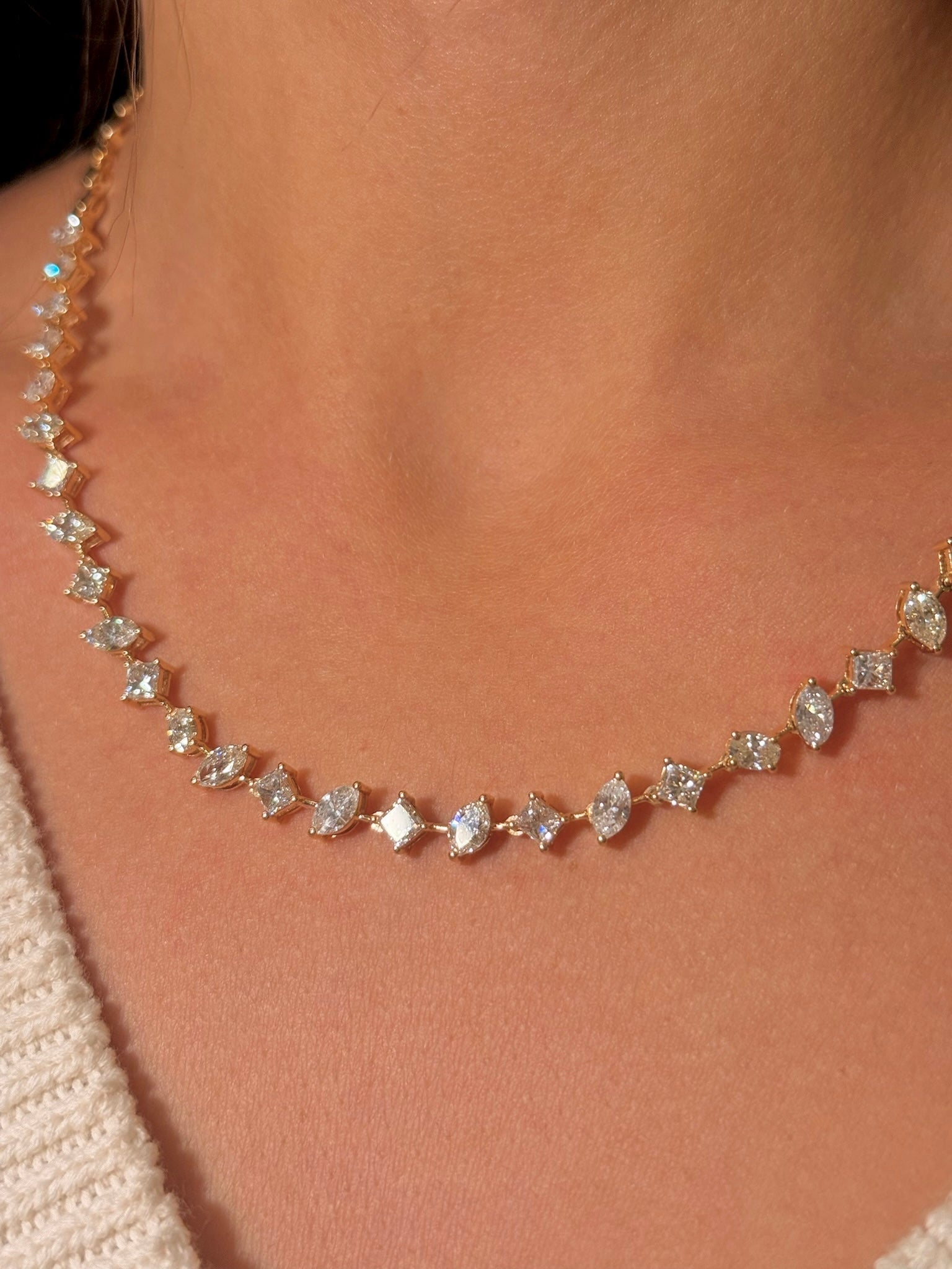 Multiple Shape Full Cut Necklace