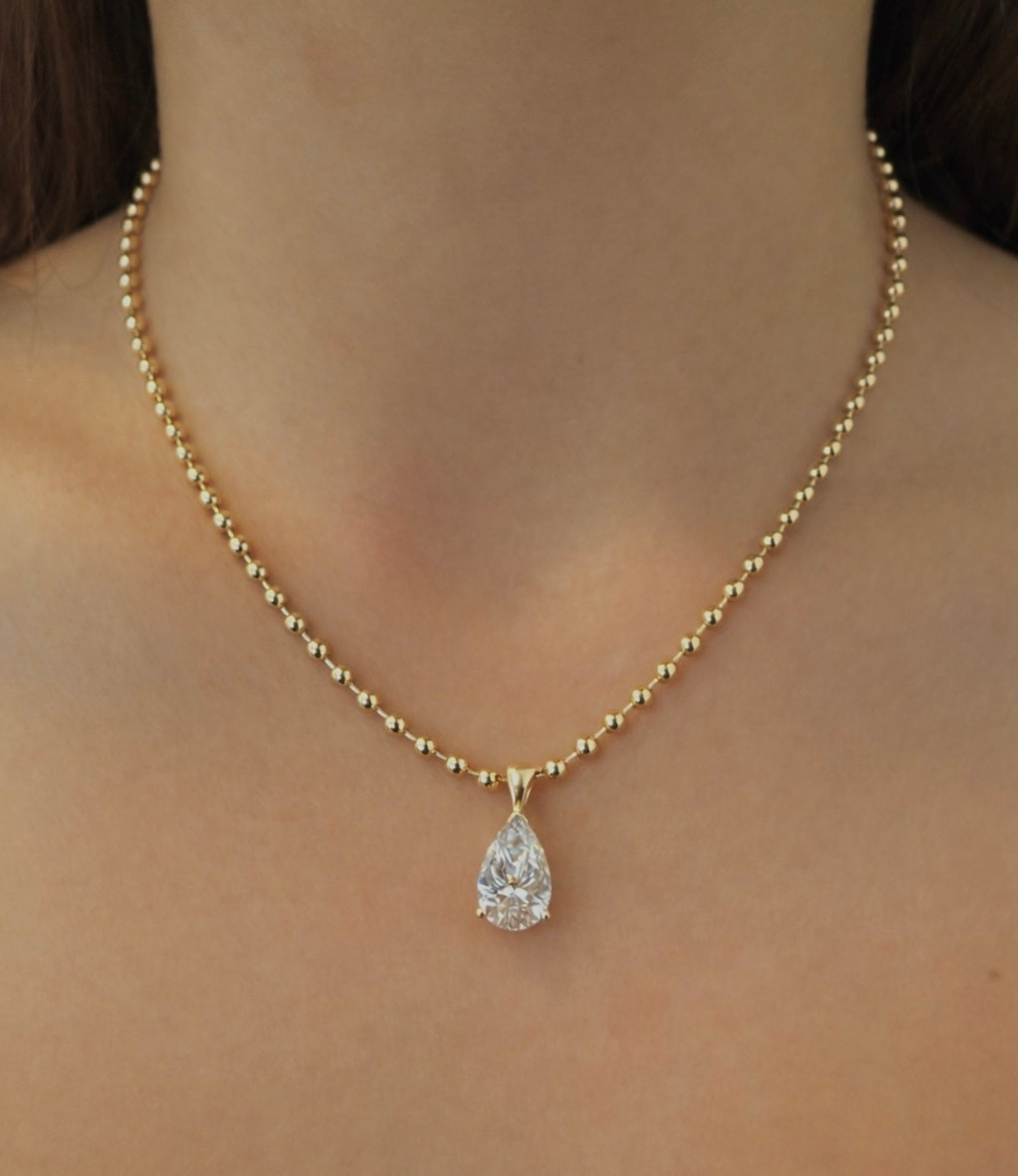 The Ray Estate Pear Necklace