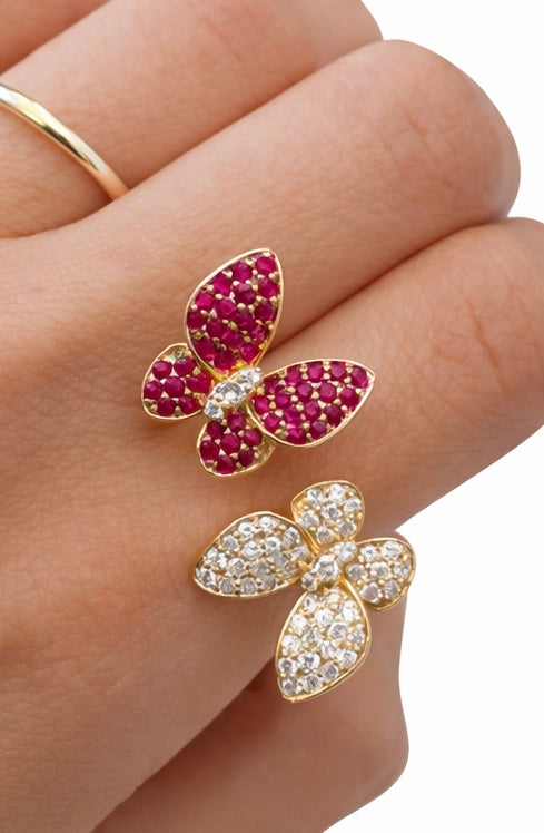 Butterfly Kisses Ring Ruby