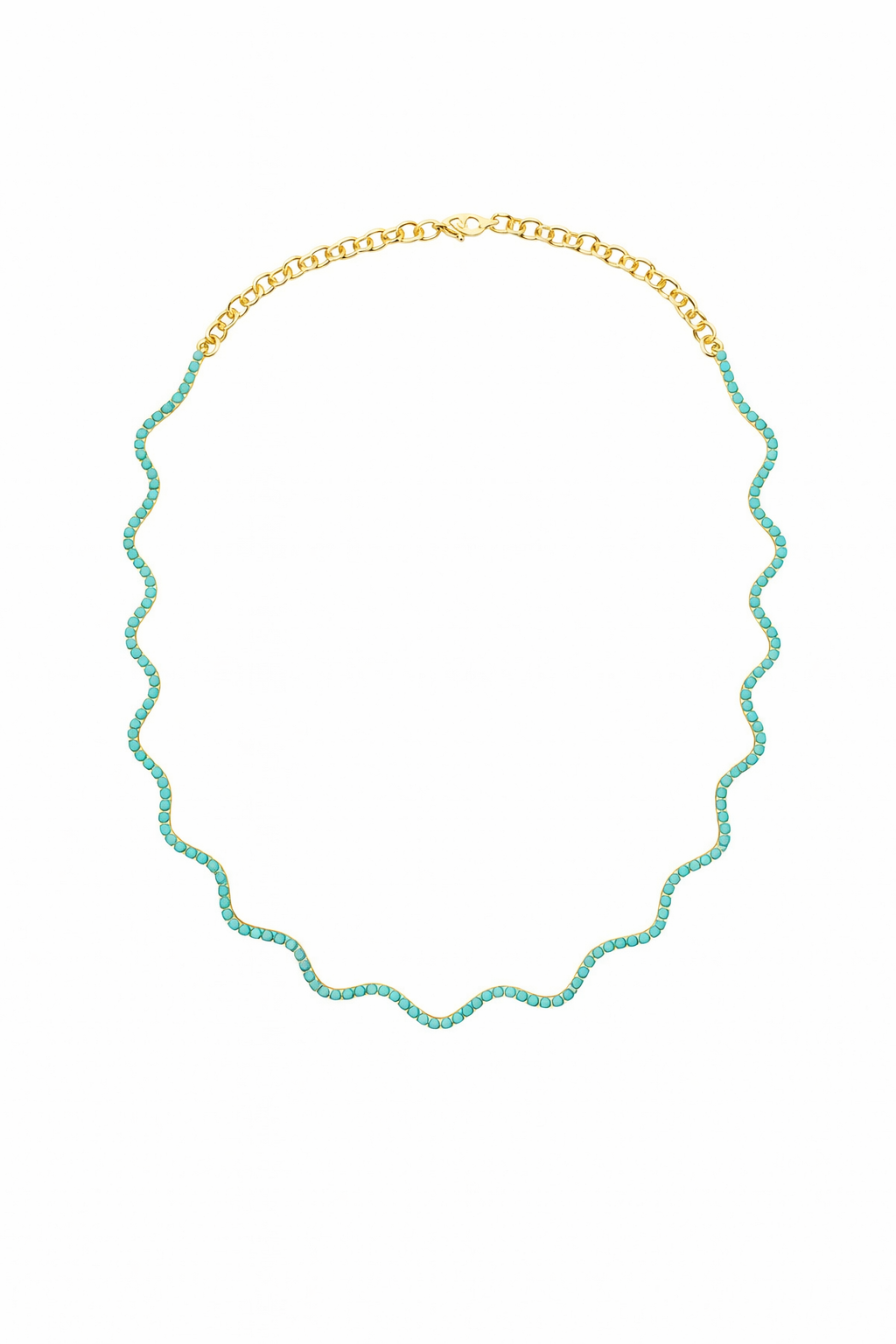 The Turquoise Wave Tennis Necklace