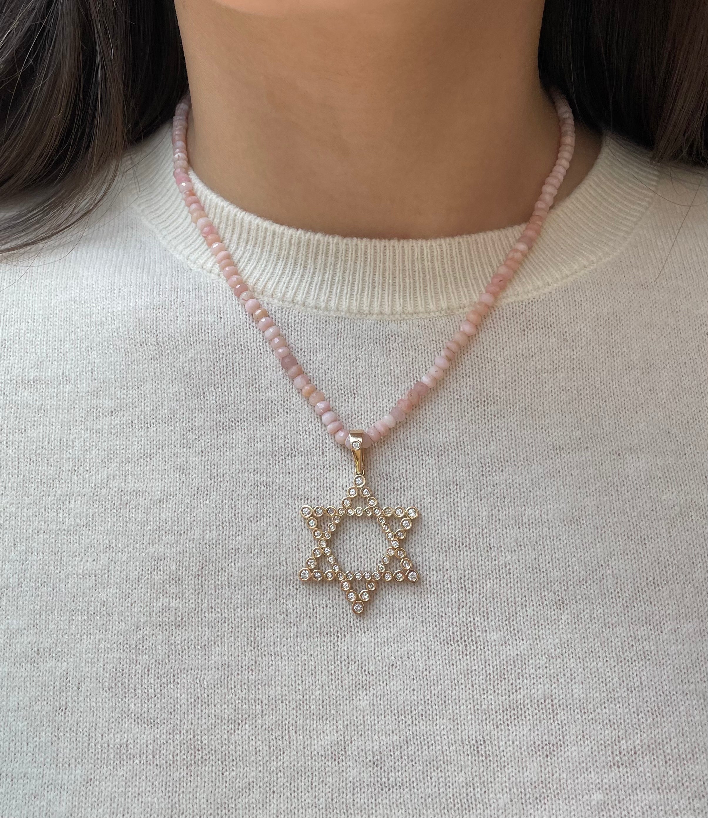 The Shoshanna Mazel Necklace on Colorful Gemstone Chain (Mix & Match Options)
