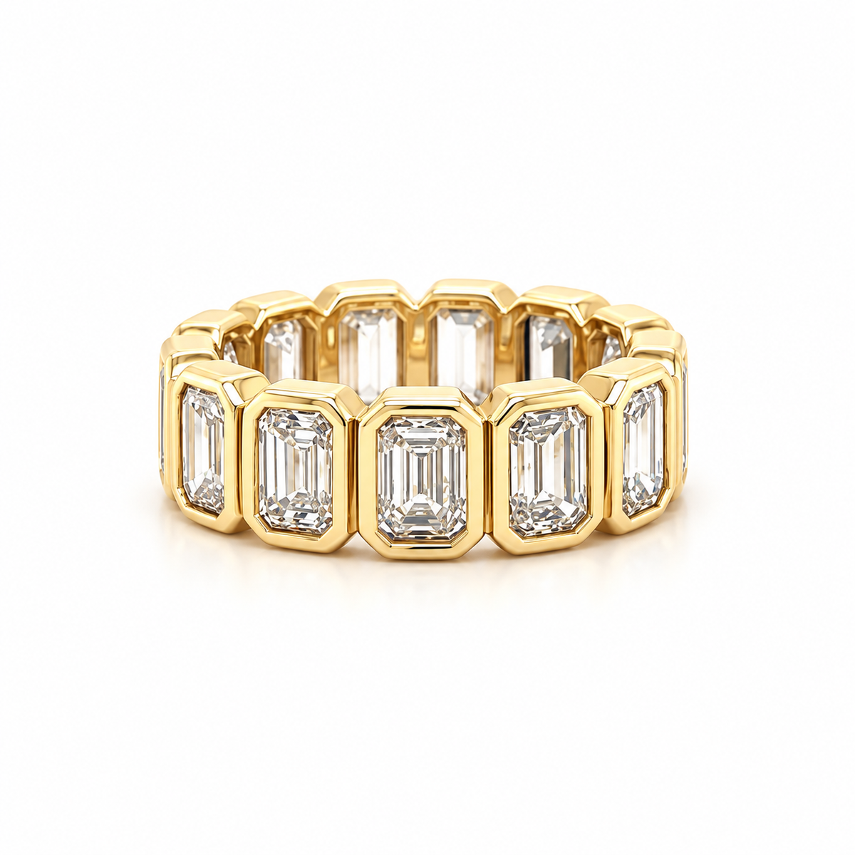 Bezeled Emerald Eternity Band
