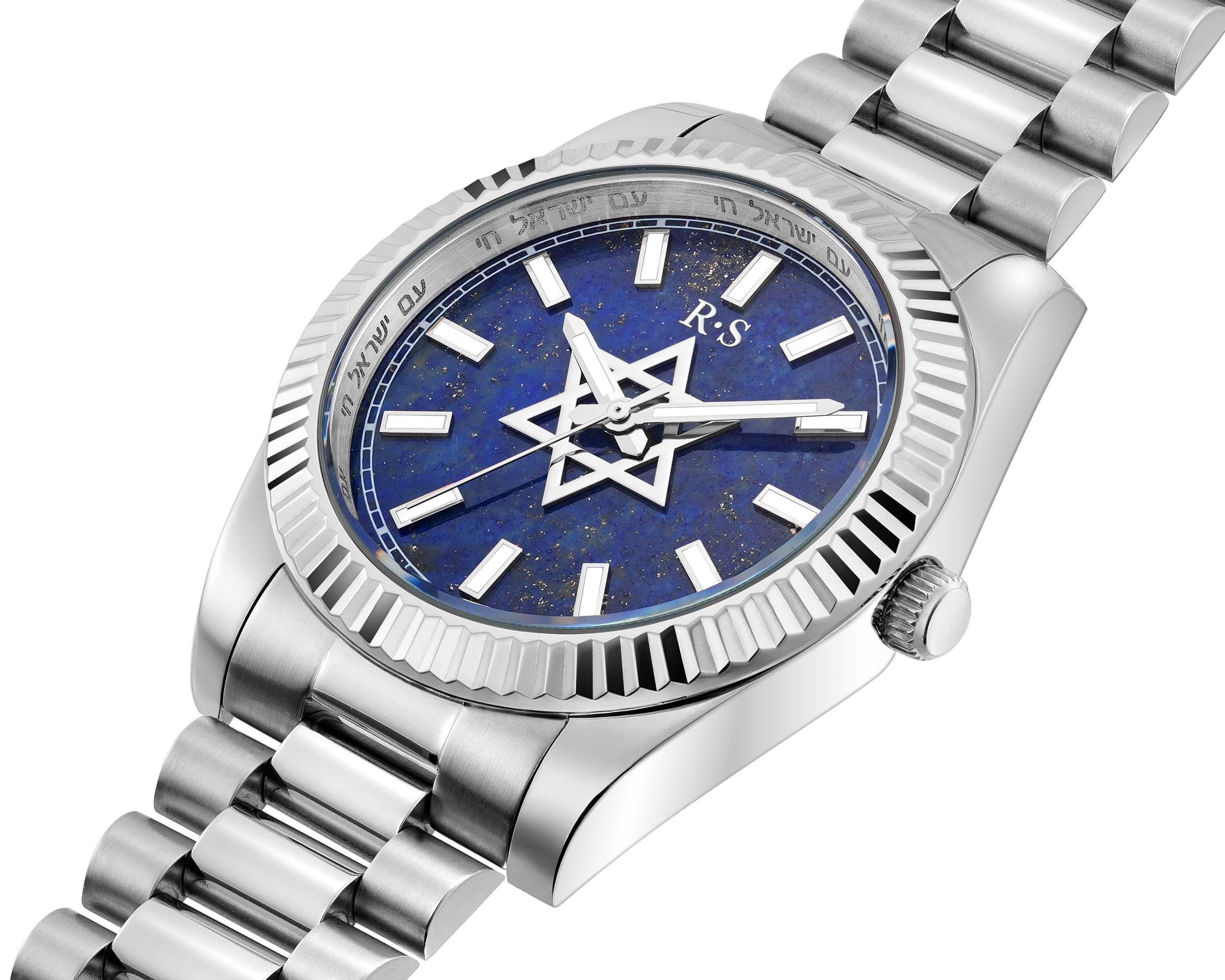 The Jumbo Mazel Watch - Stainless Steel, Blue Lapis