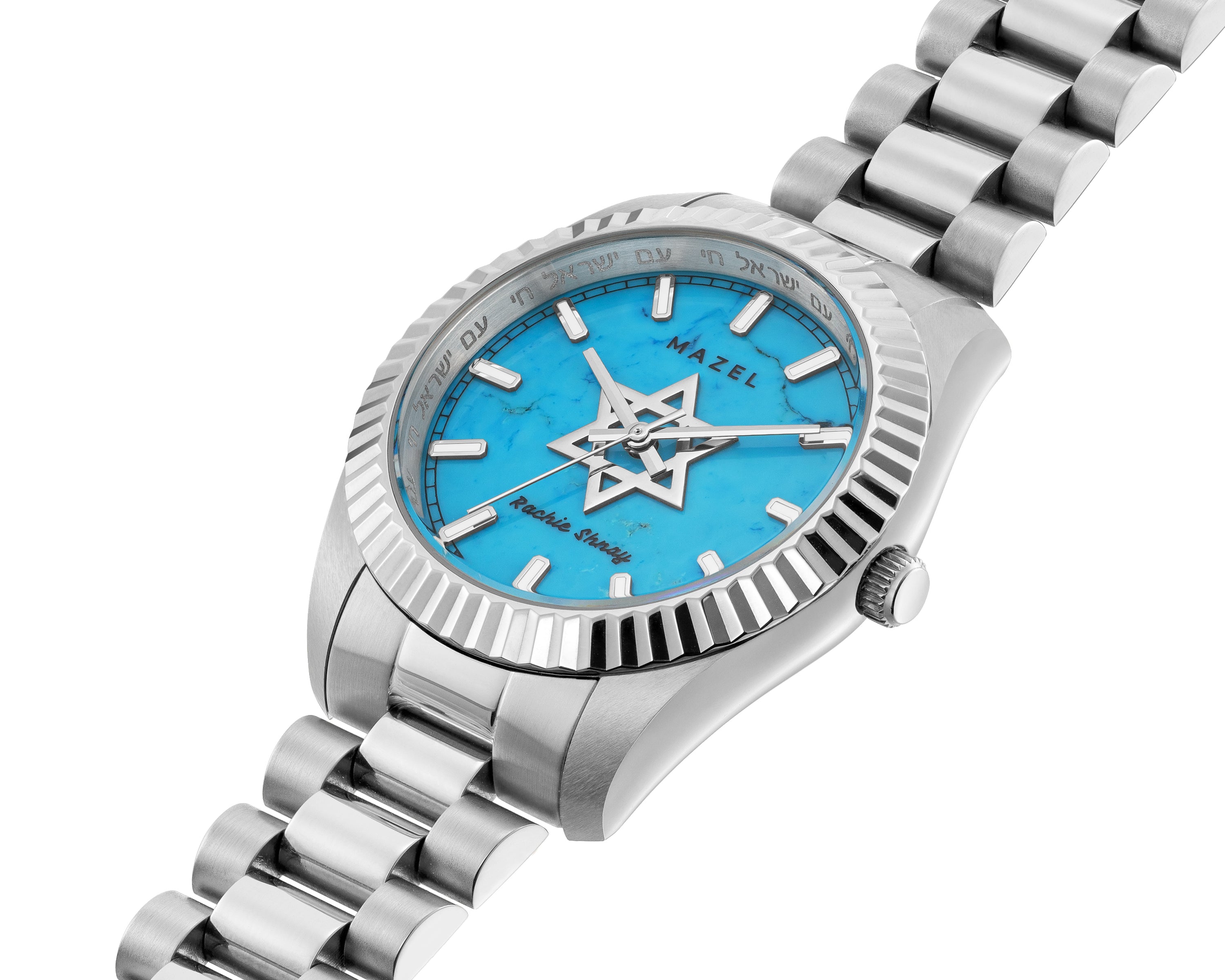 The Mazel Watch - Stainless Steel, Turquoise