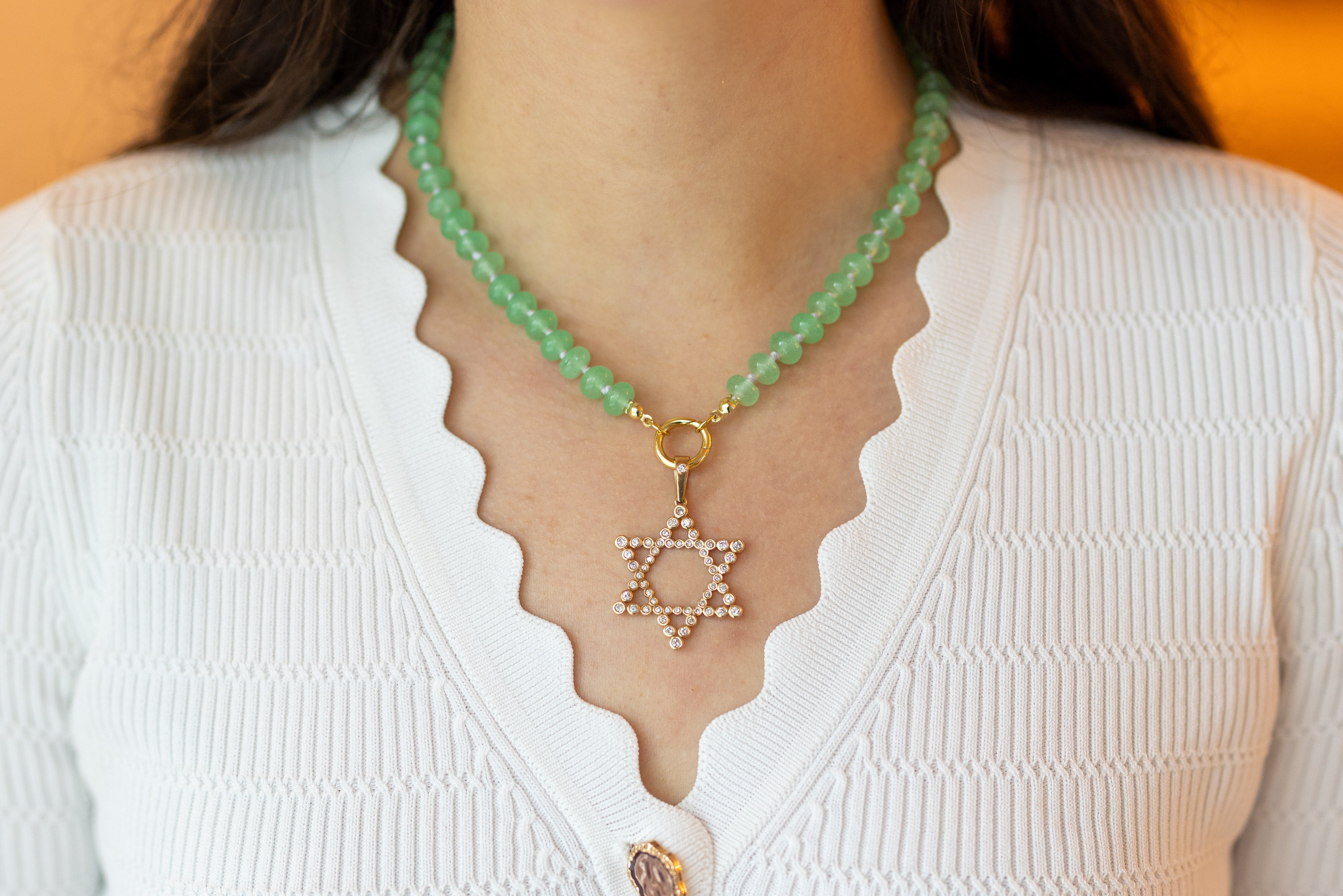 The Shoshanna Mazel Necklace on Chunky Gemstone Chain (Mix & Match Options)