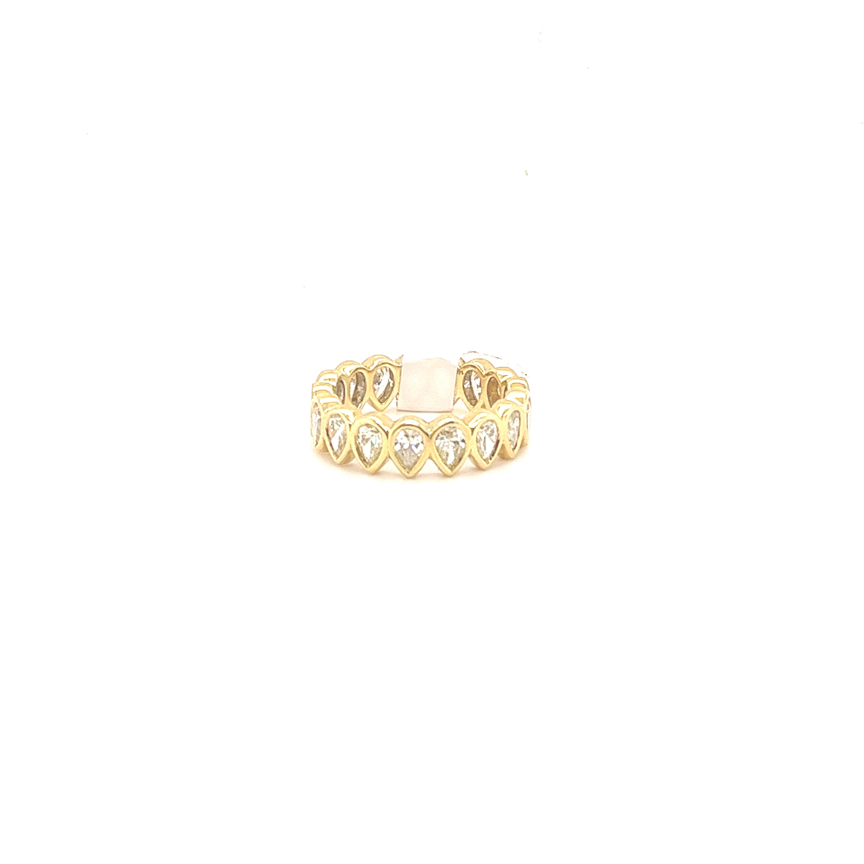 Bezeled Pear Eternity Band