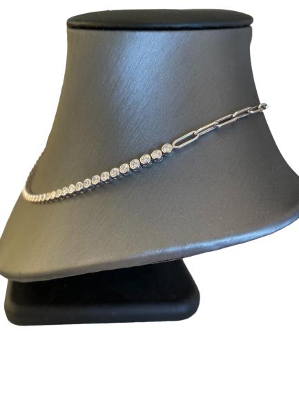 The Gabriela Graduated Bezel Paperclip Choker Necklace
