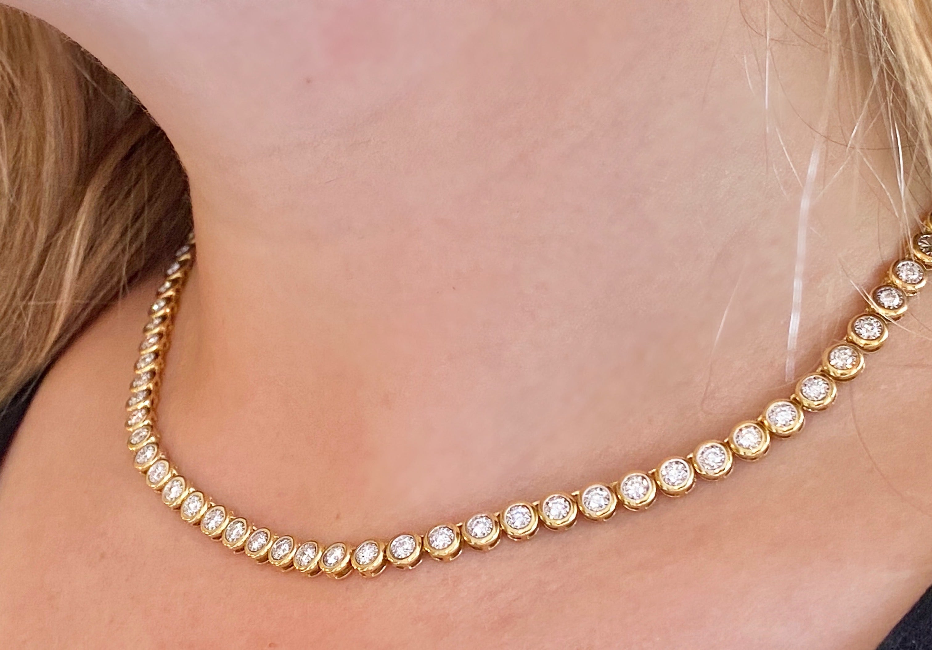 The Rachie Bezel Tennis Necklace