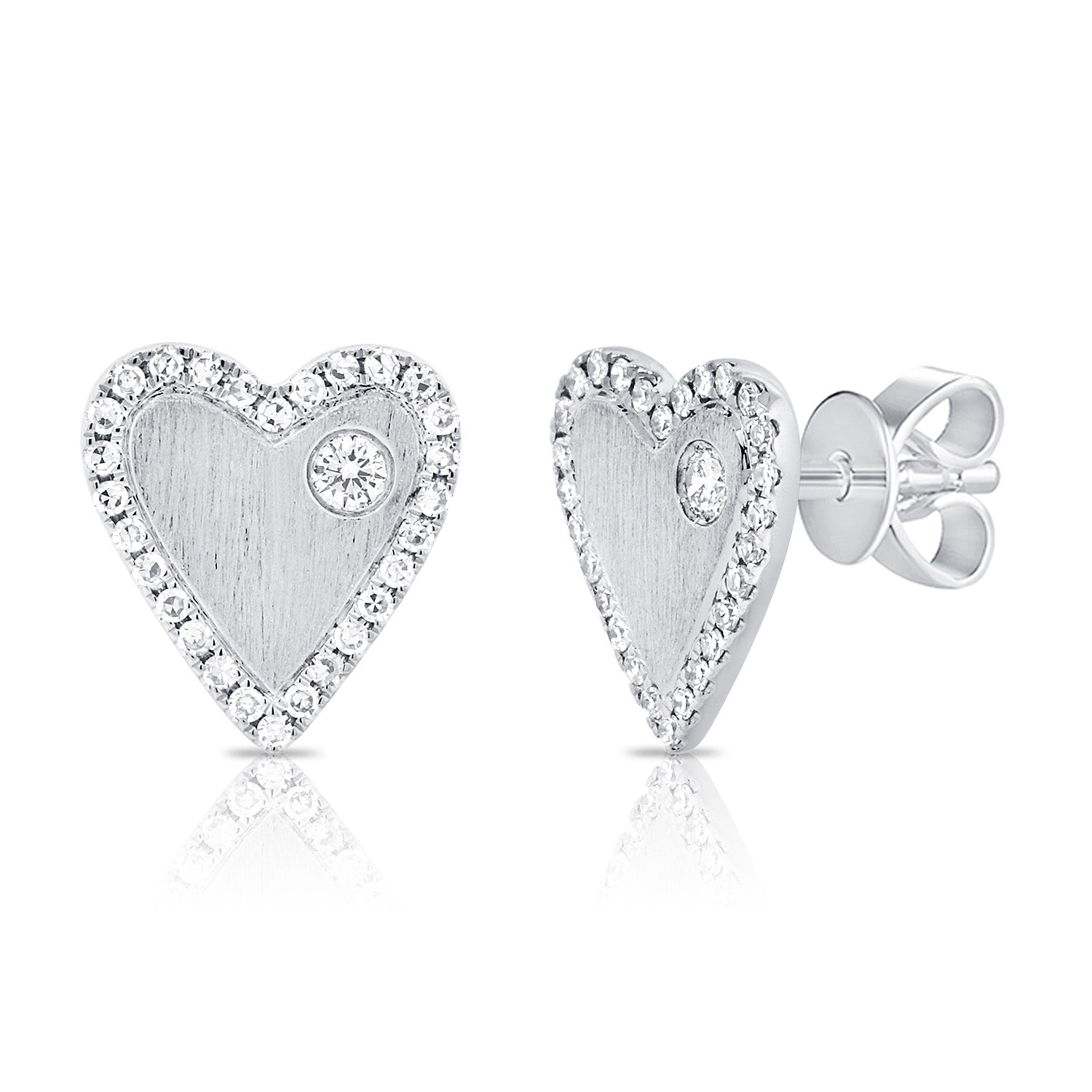 Gold & Diamond Heart Earrings