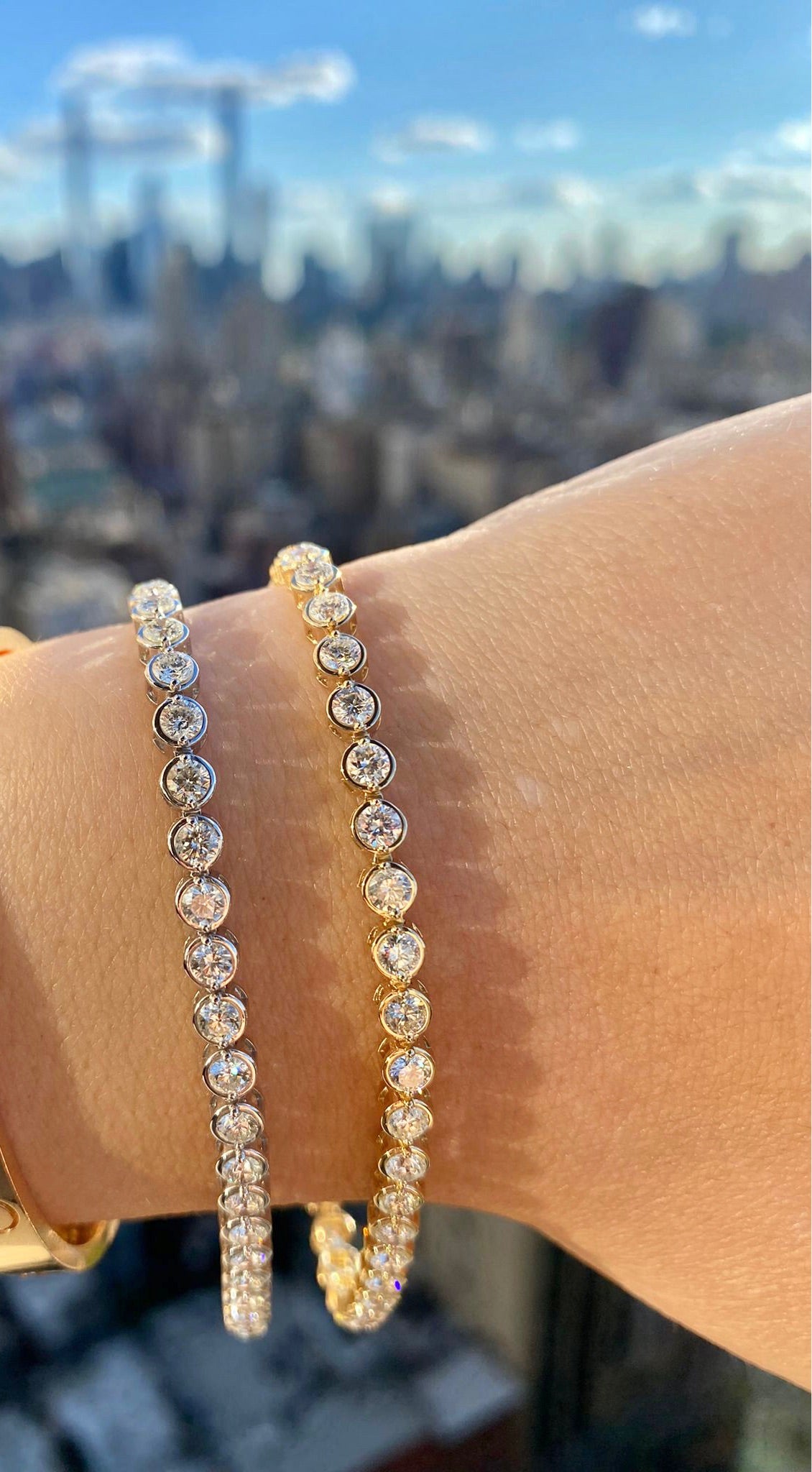 Floating Diamond Bezel  Bracelet