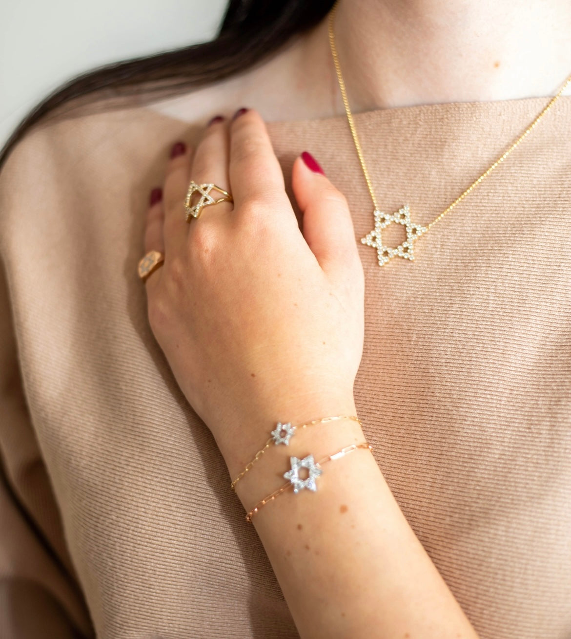 The Bezeled Mazel Necklace