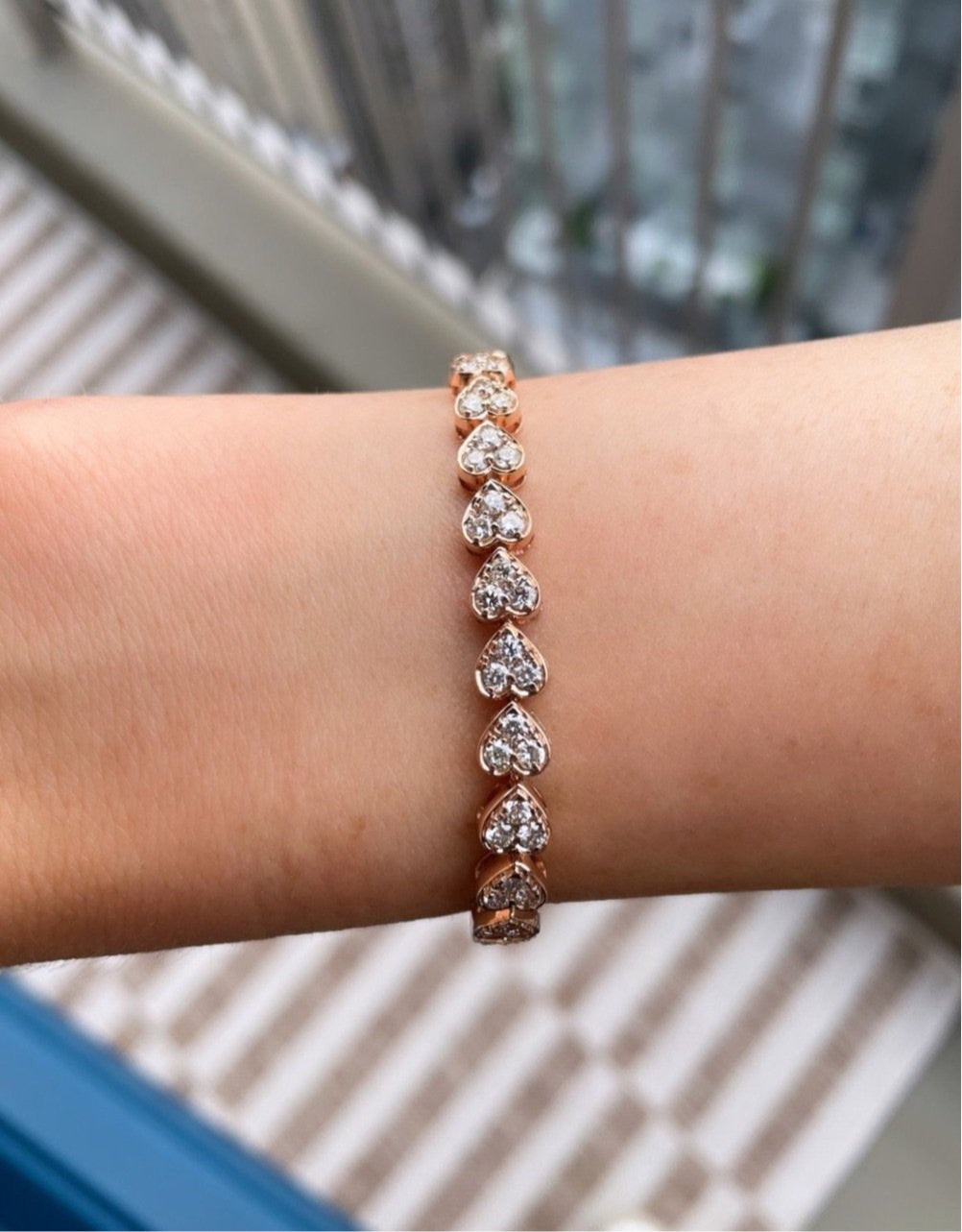 Bezeled Love Tennis Bracelet