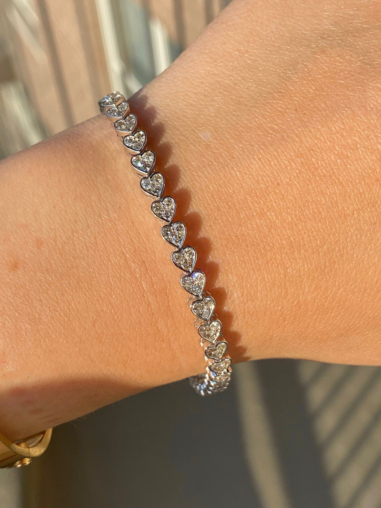 Bezeled Love Tennis Bracelet