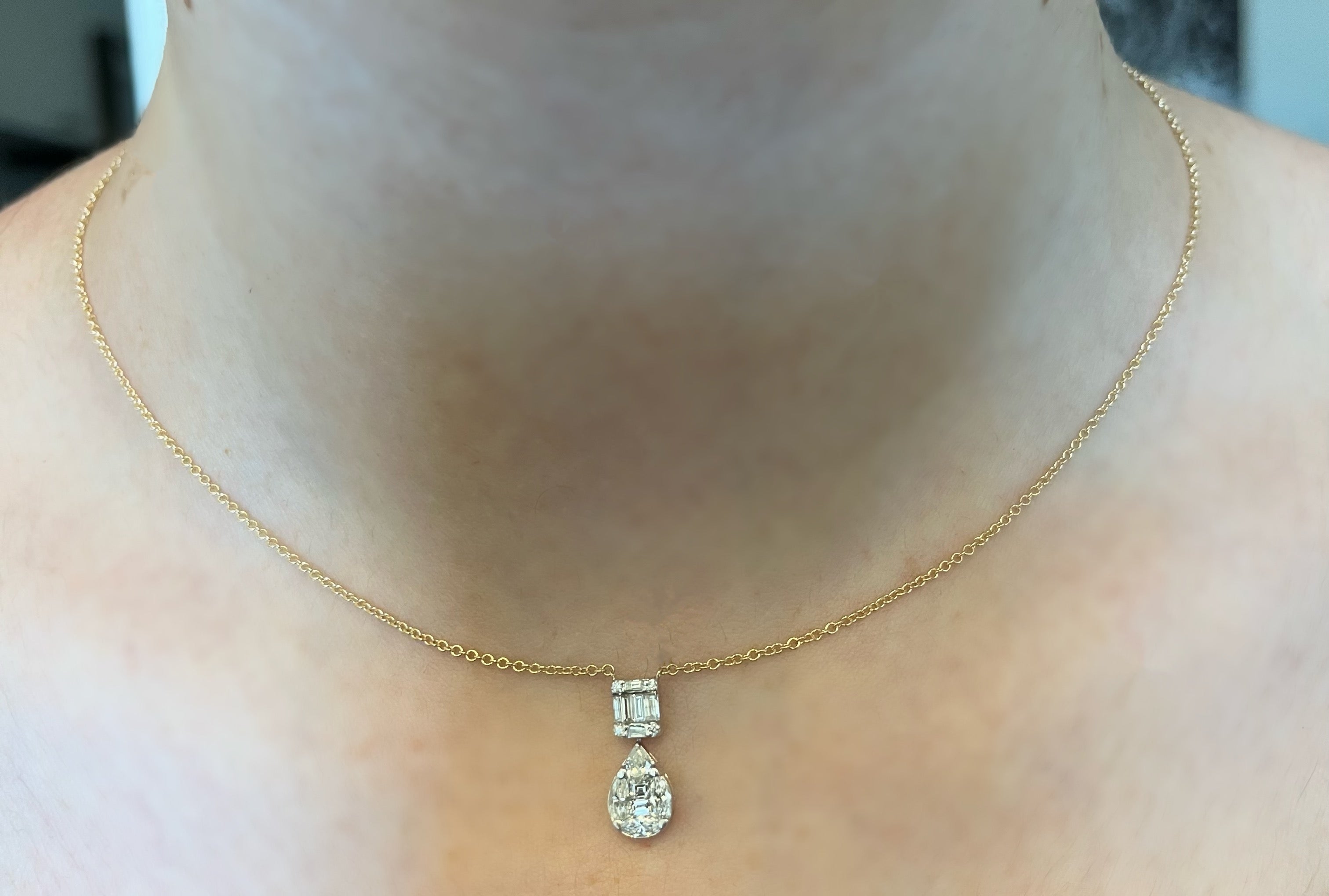 Pear Meets Emerald Necklace