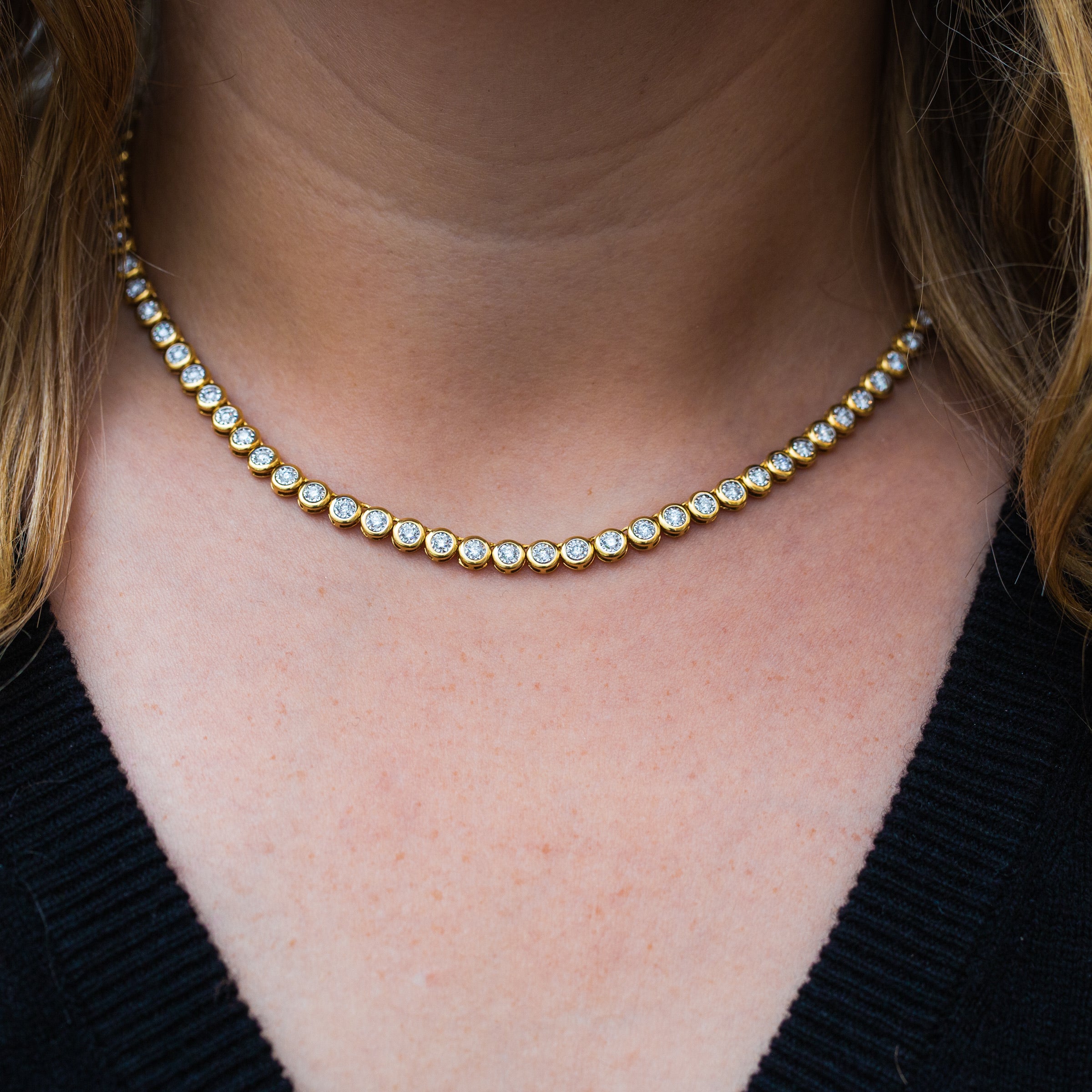 The Rachie Bezel Tennis Necklace