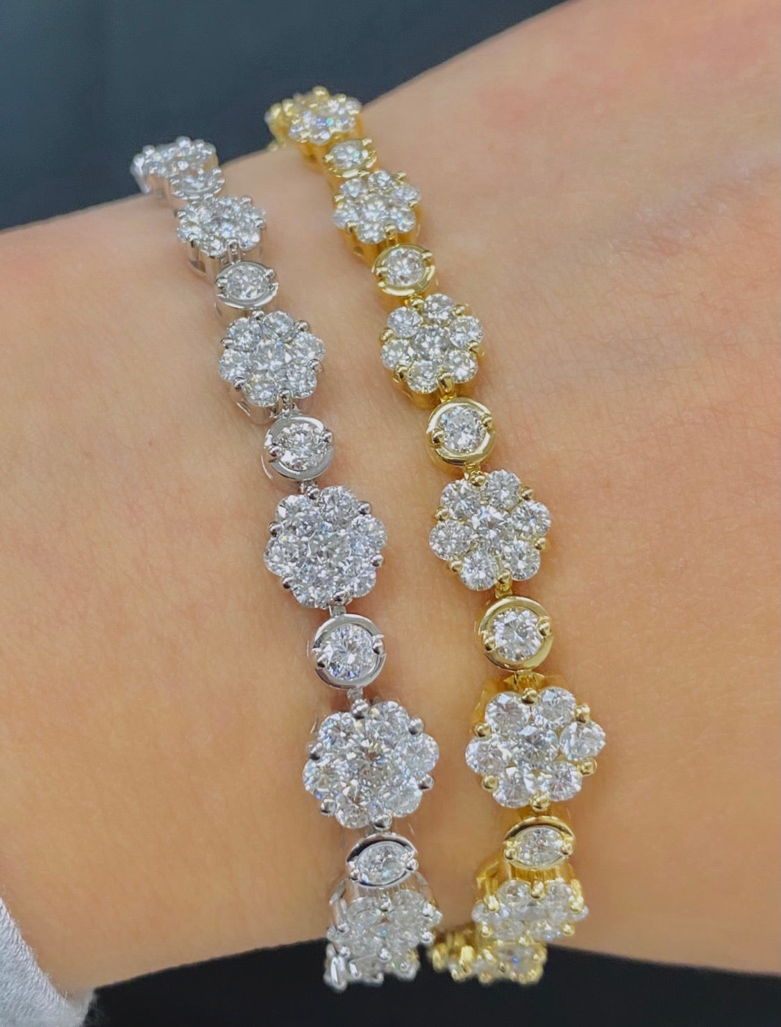 Blooms & Bezel Diamond Tennis Bracelet