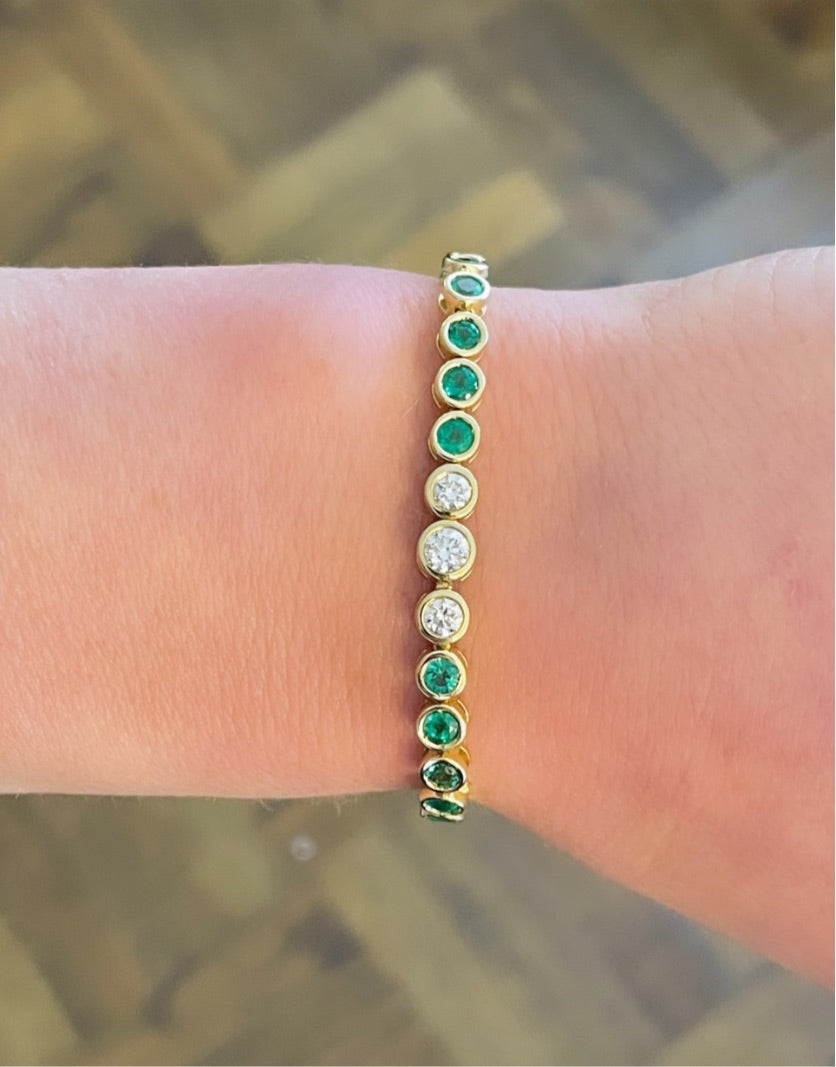 Rachie Bezel Diamond & Color Bolo Bracelet