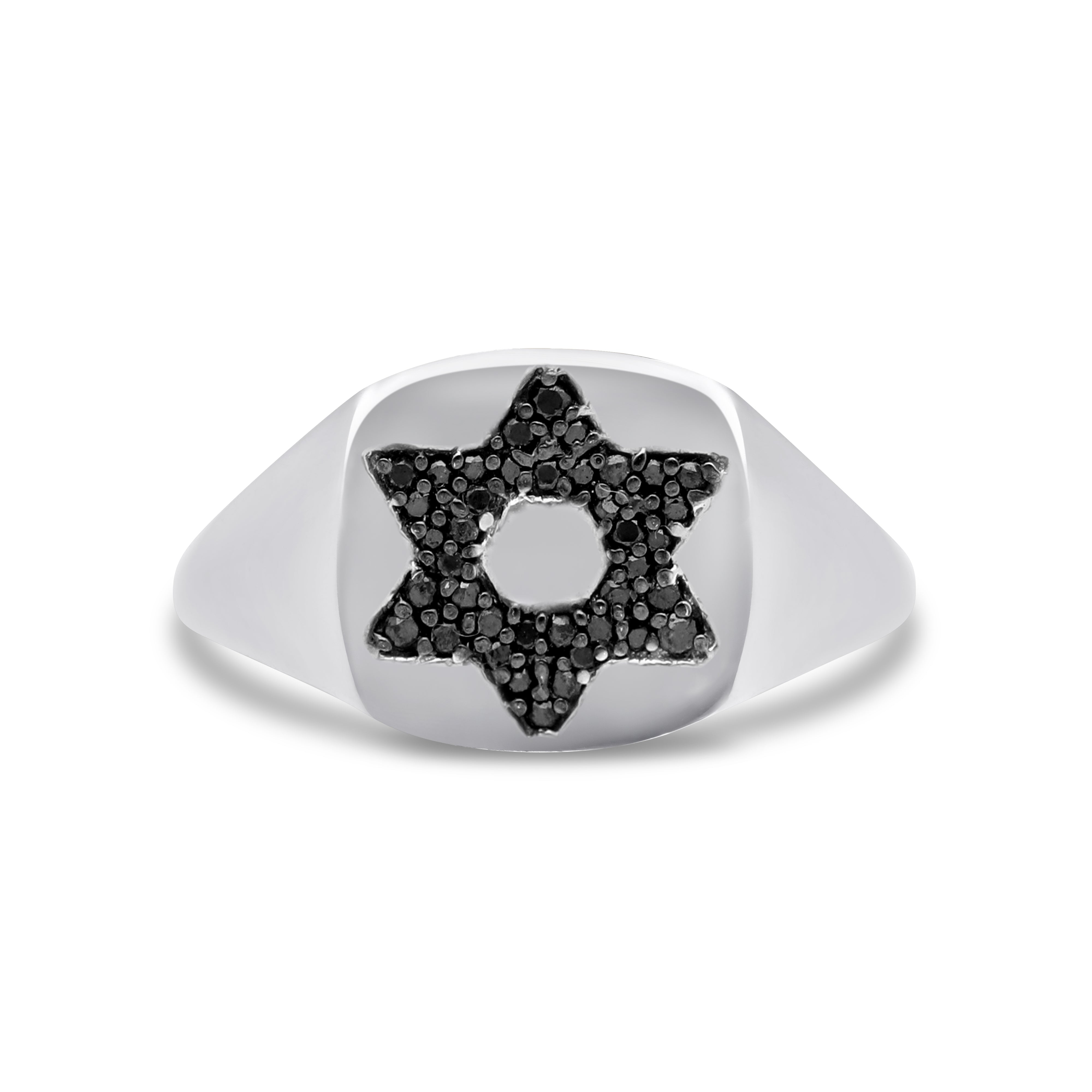 The Black Diamond Mazel Signet Pinky Ring