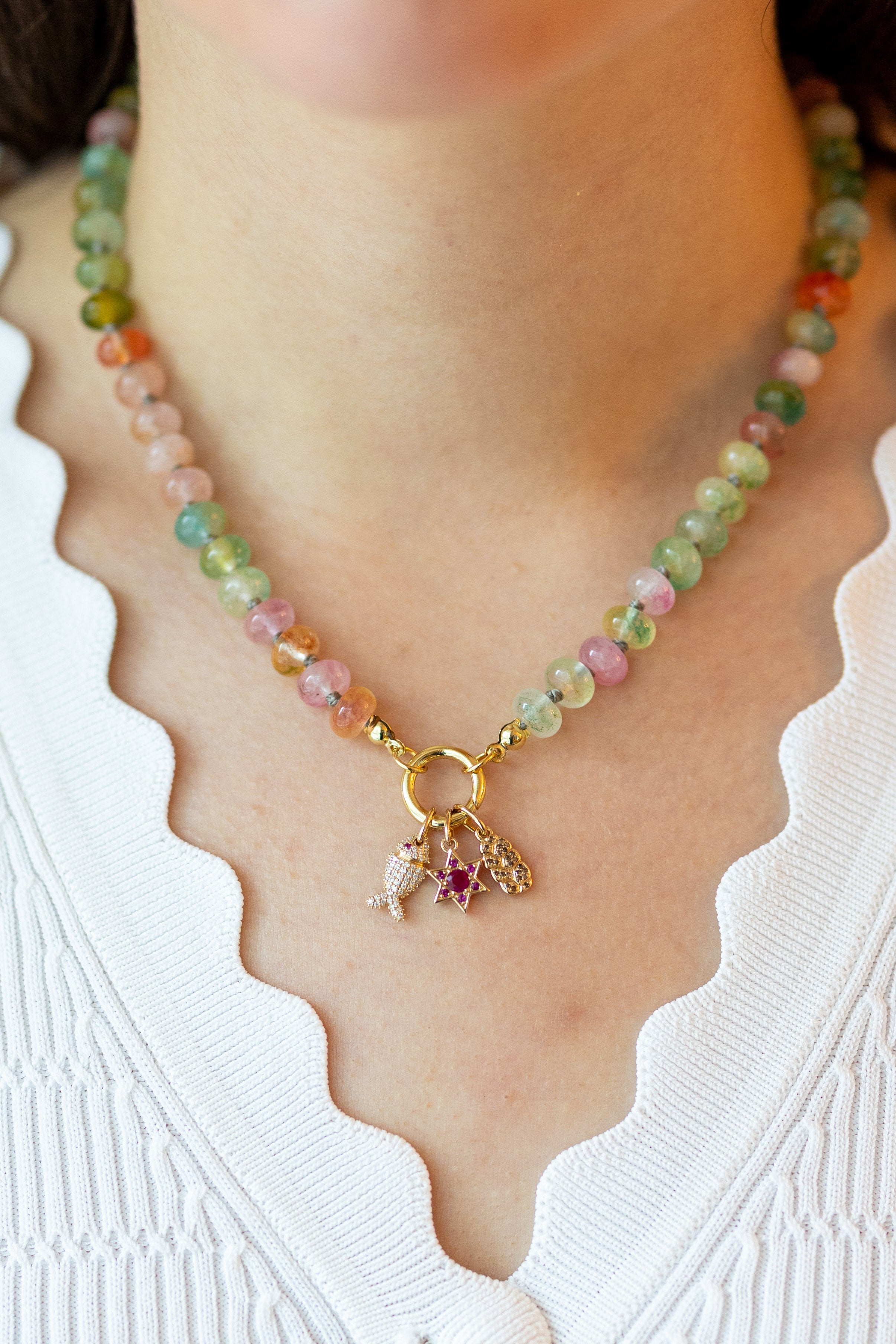 Build Your Own Mini Charm Necklace Chunky Gemstone Chain