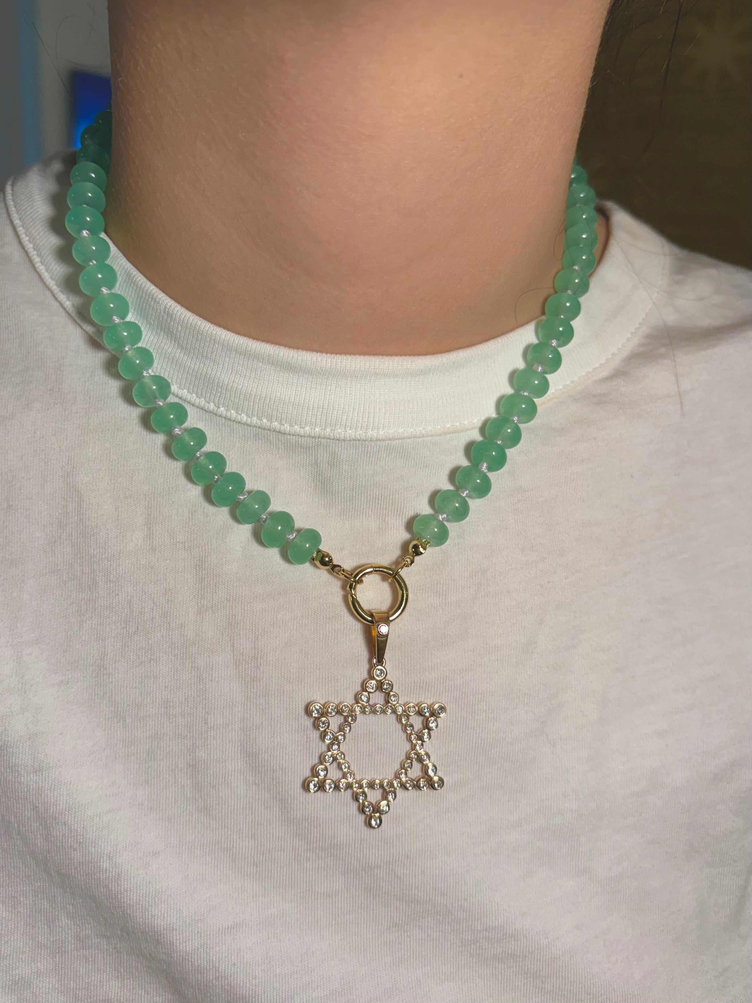 The Shoshanna Mazel Necklace on Chunky Gemstone Chain (Mix & Match Options)