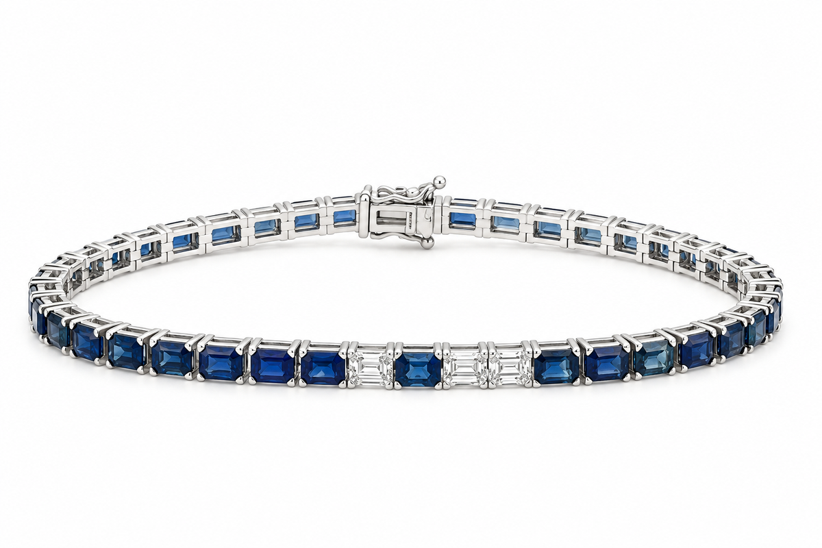Baguette and Diamond Tennis Bracelet