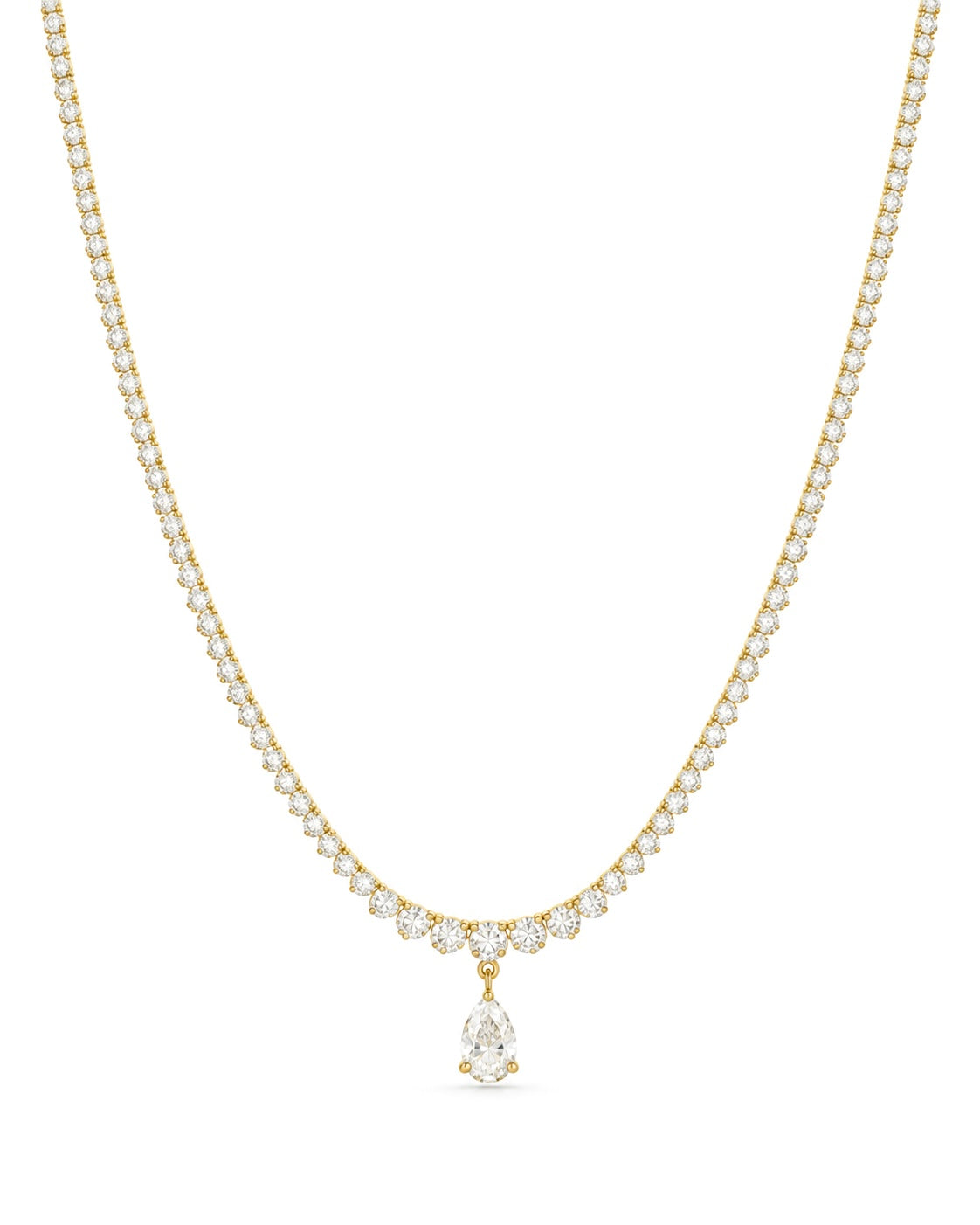 The Pear Drop Tennis Necklace
