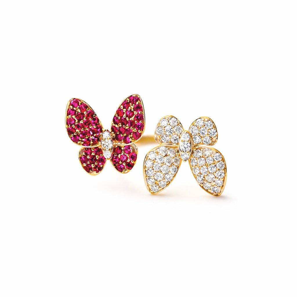 Butterfly Kisses Ring Ruby