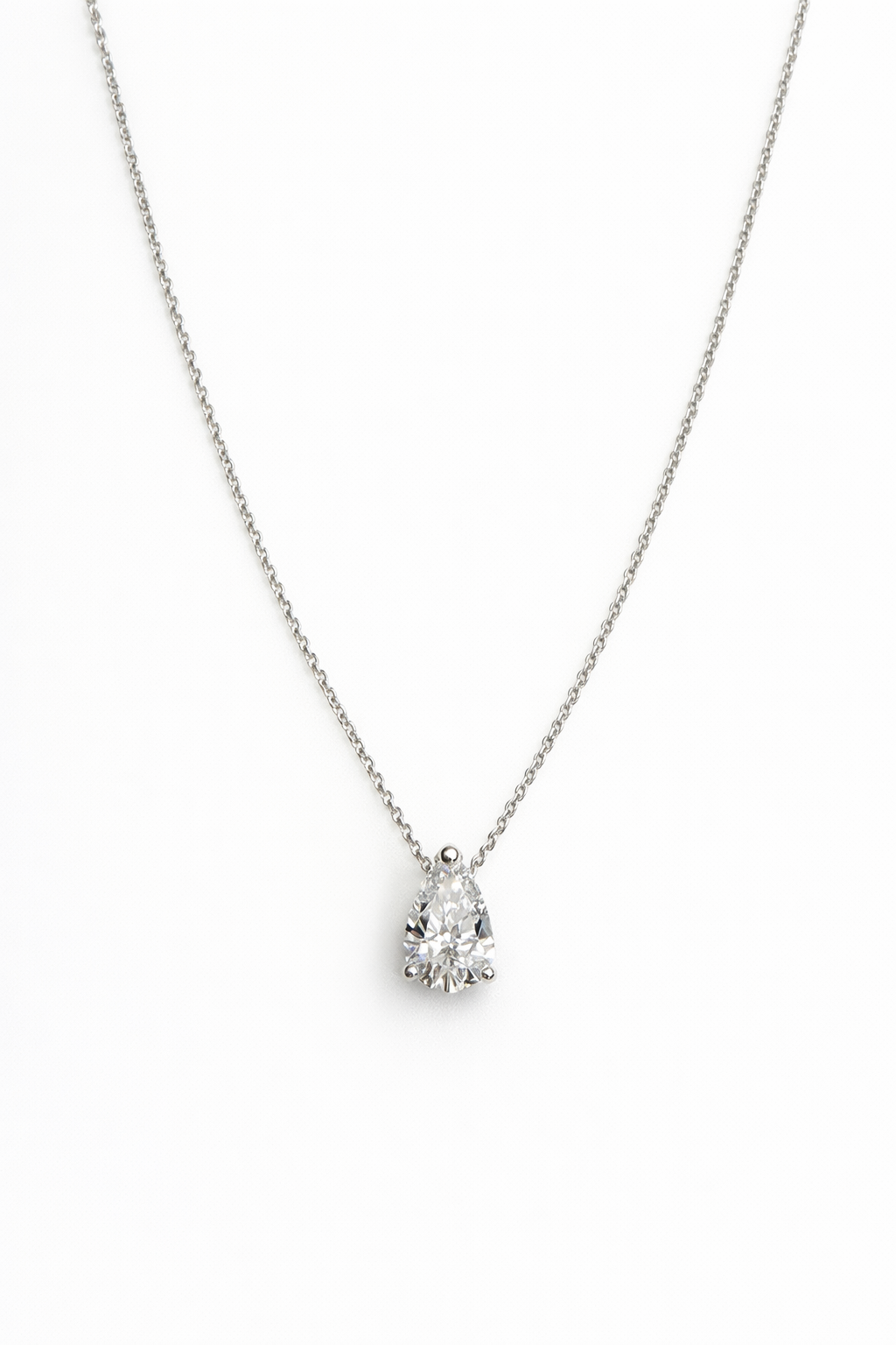 The Ray Solitaire Pear Necklace