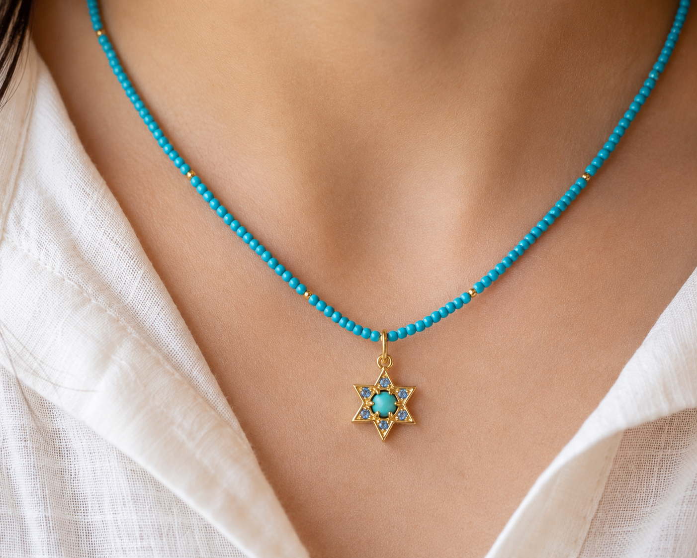 The Micro Mazel Turquoise Charm