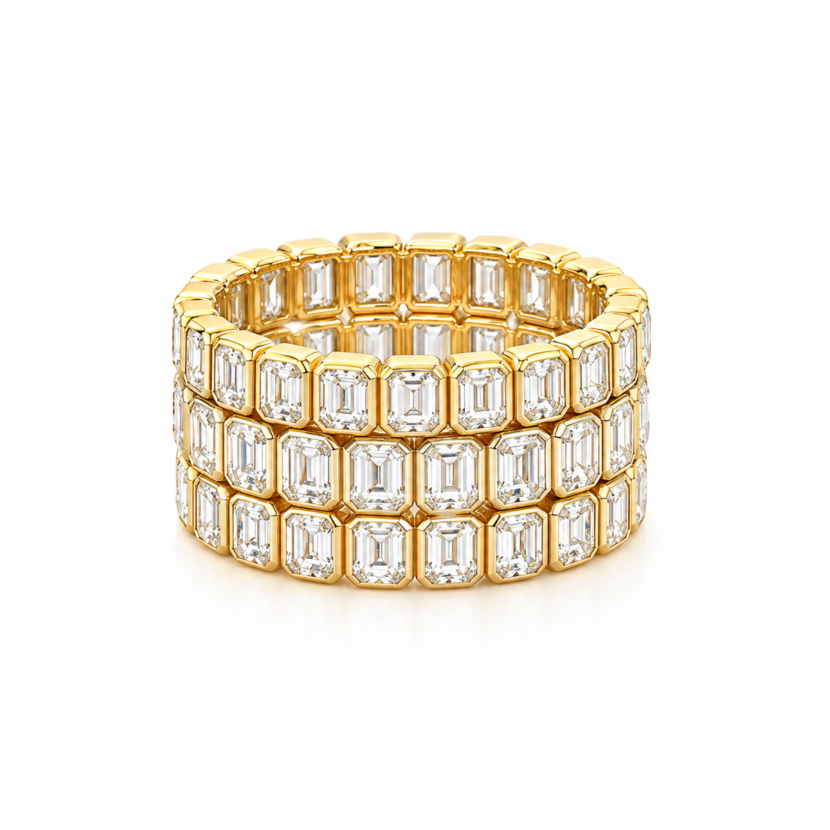Bezeled Emerald Eternity Band