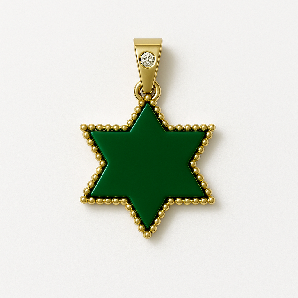 The Full Moon Mazel Charm in Malachite