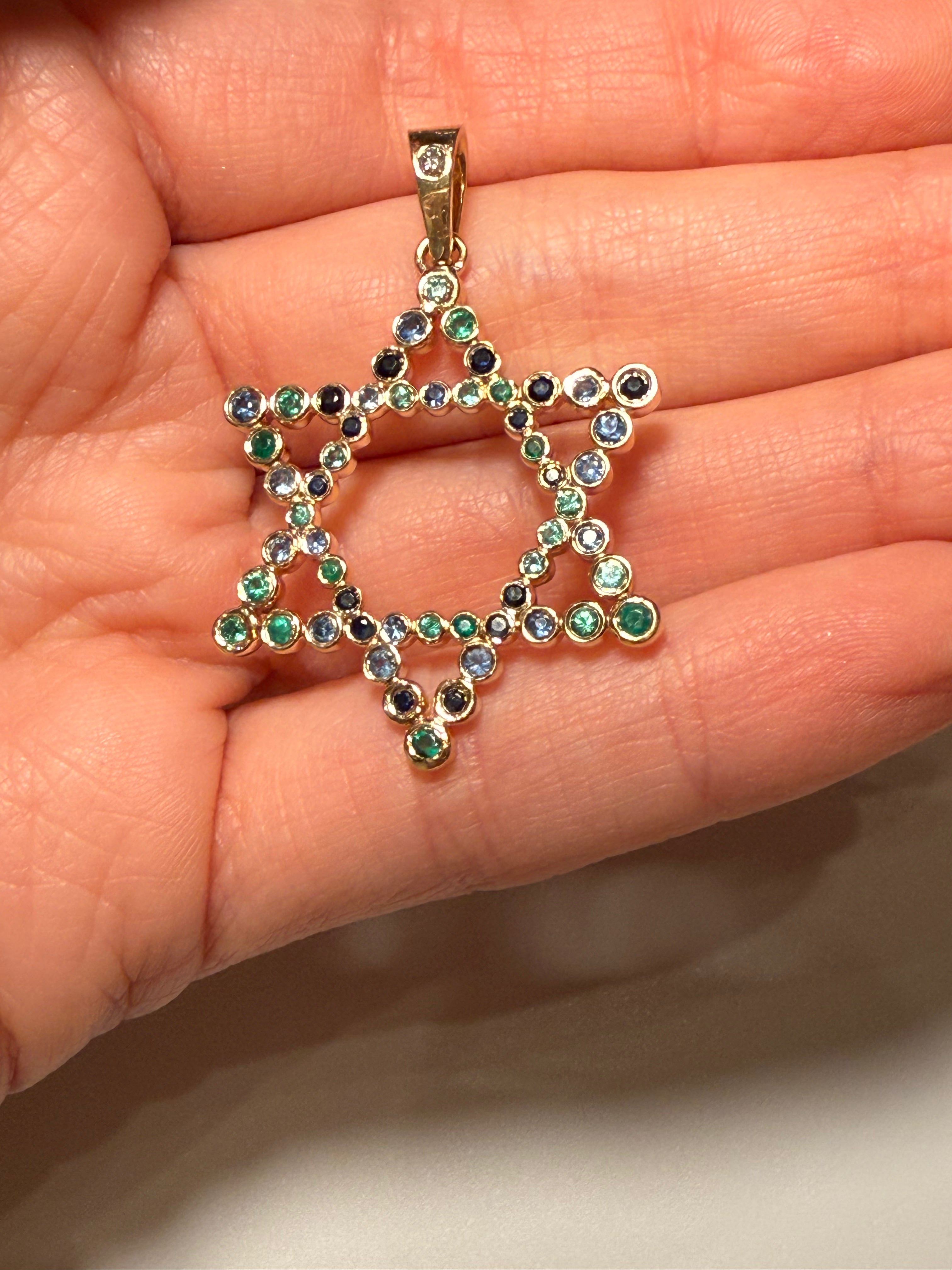 The Shoshanna Mazel Necklace on Colorful Gemstone Chain (Mix & Match Options)