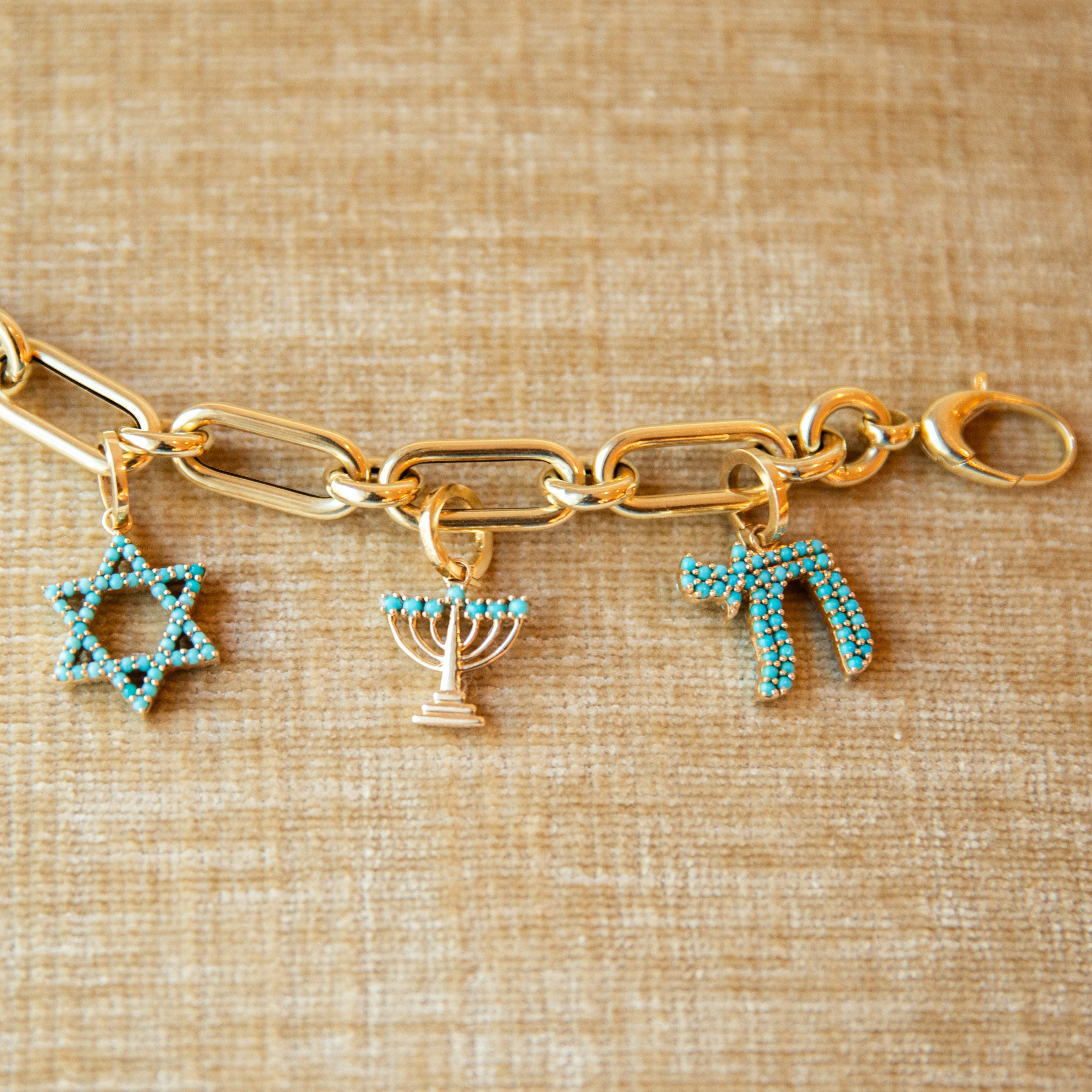 The Turquoise Mazel Charm Bracelet