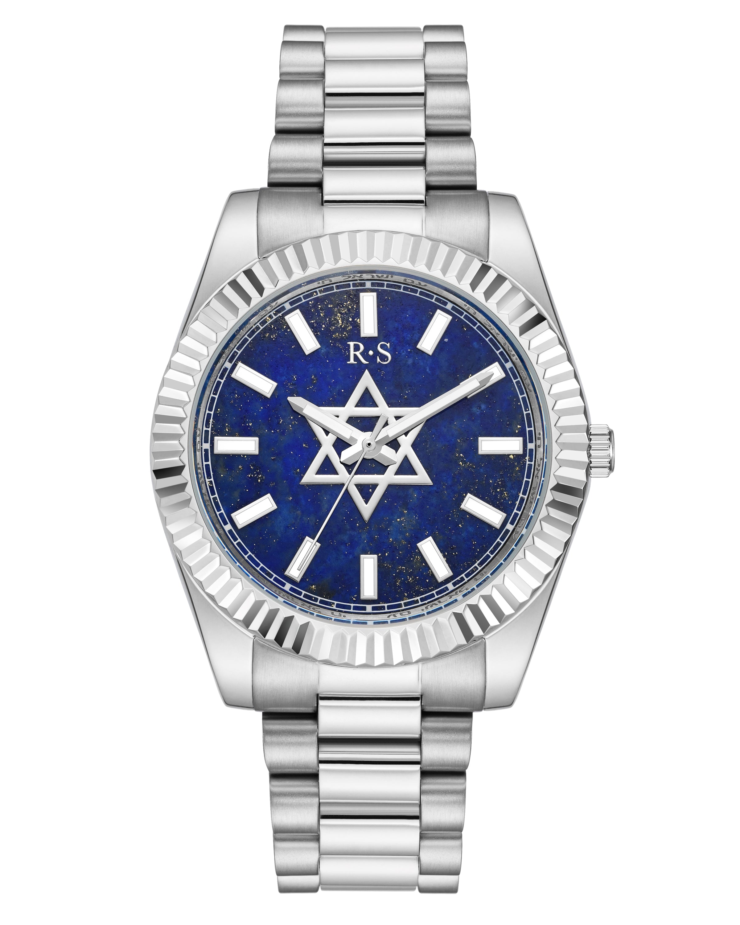 The Jumbo Mazel Watch - Stainless Steel, Blue Lapis