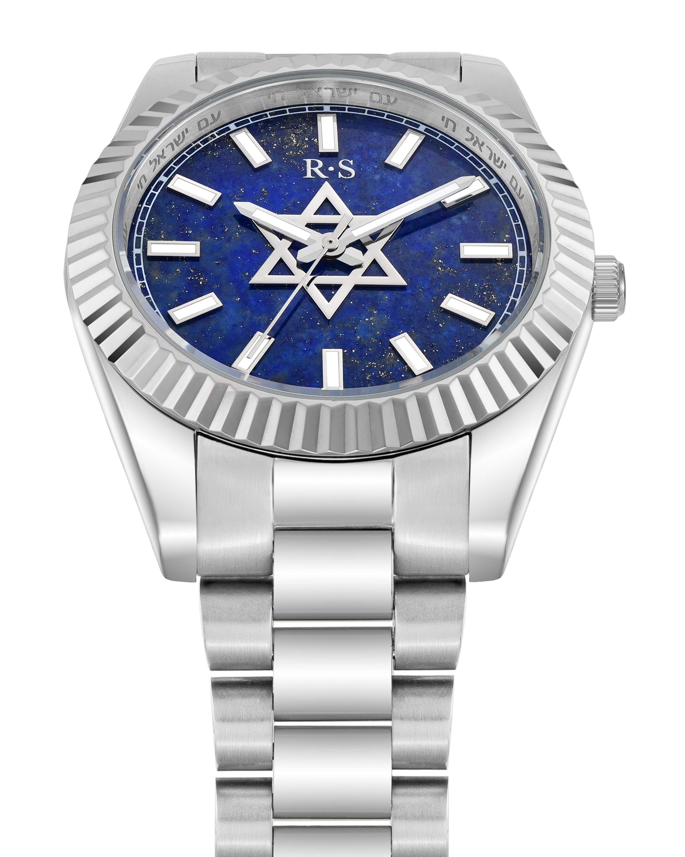 The Jumbo Mazel Watch - Stainless Steel, Blue Lapis