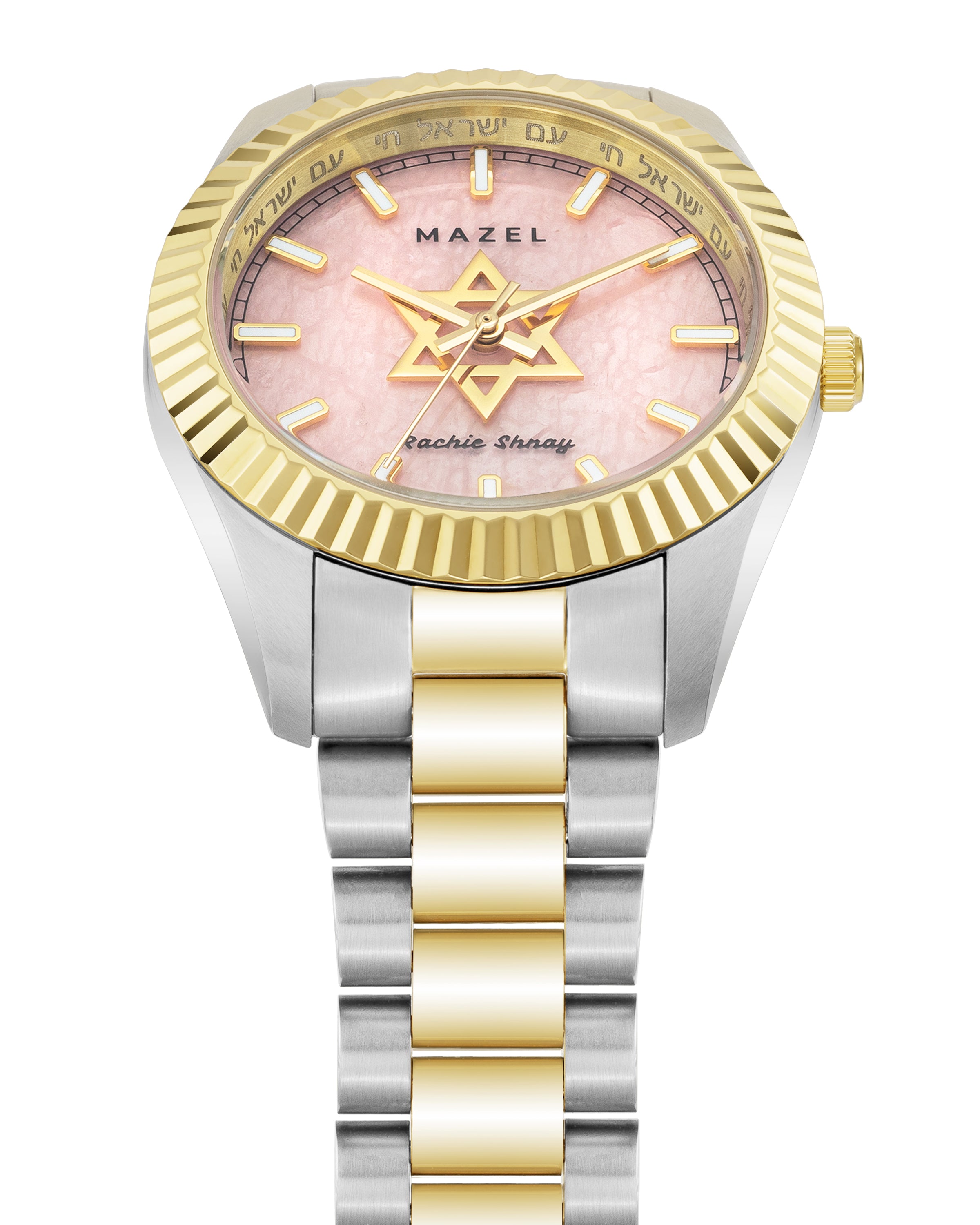 The Mazel Watch - Two-Tone, Rose Quartz