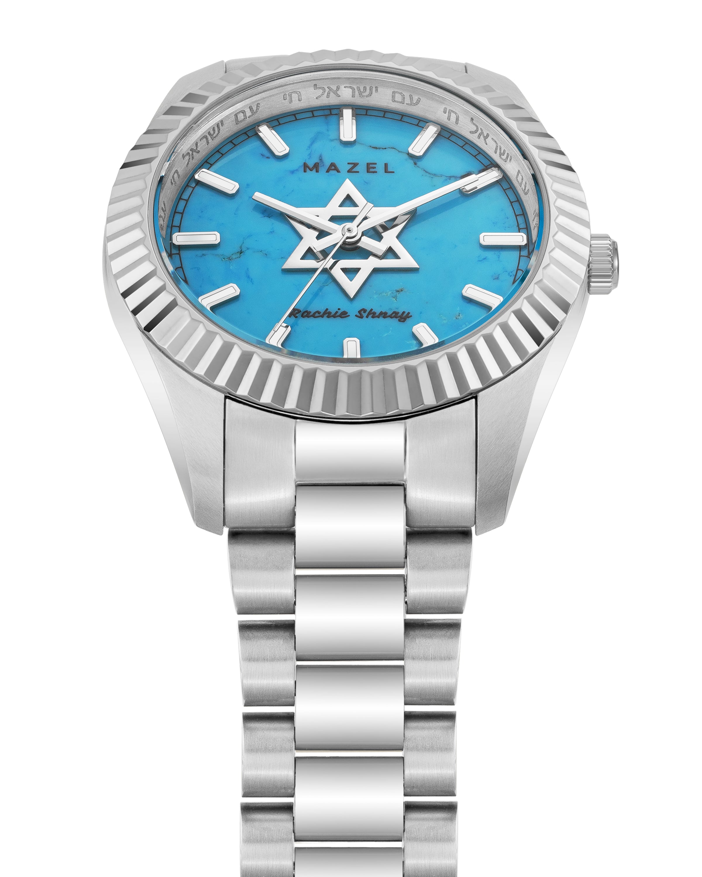 The Mazel Watch - Stainless Steel, Turquoise