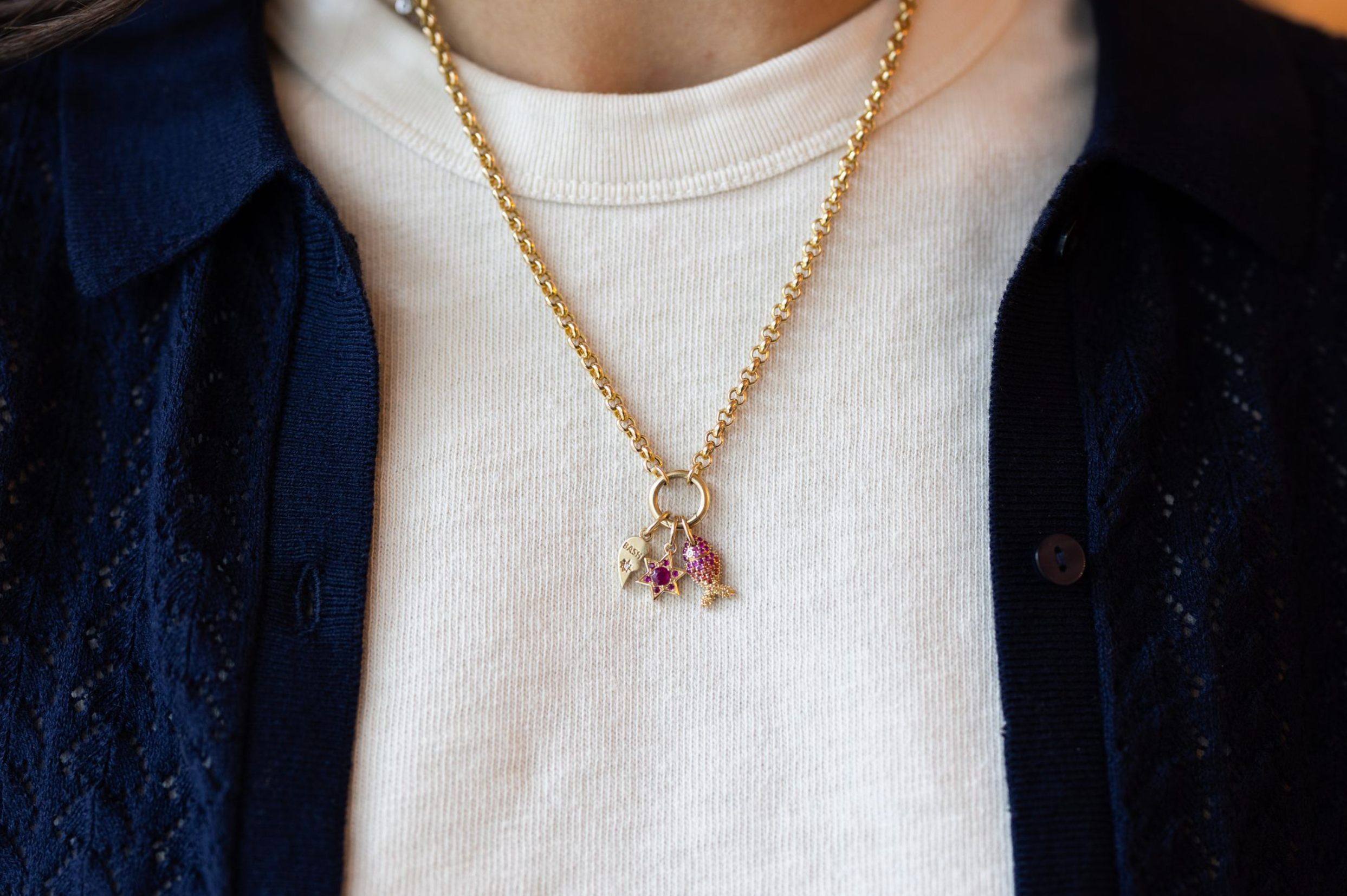 Build Your Own Mini Charm Necklace Chunky Gold Chain