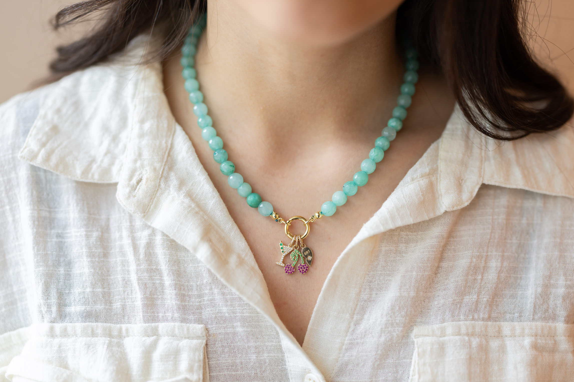 Build Your Own Mini Charm Necklace Chunky Gemstone Chain