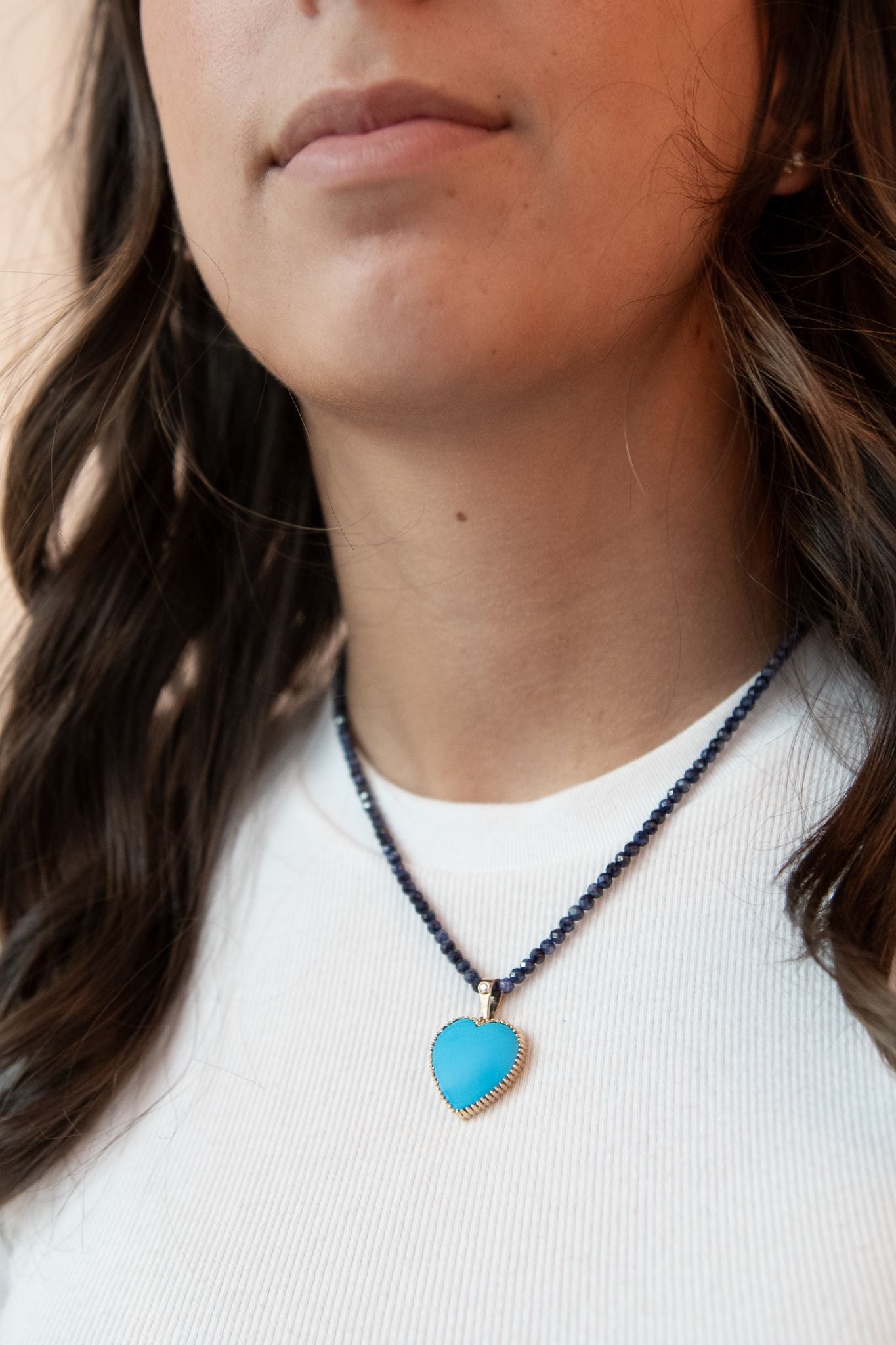 The Full Moon Turquoise Charm on Colorful Gemstone Chain (Mix & Match Options)