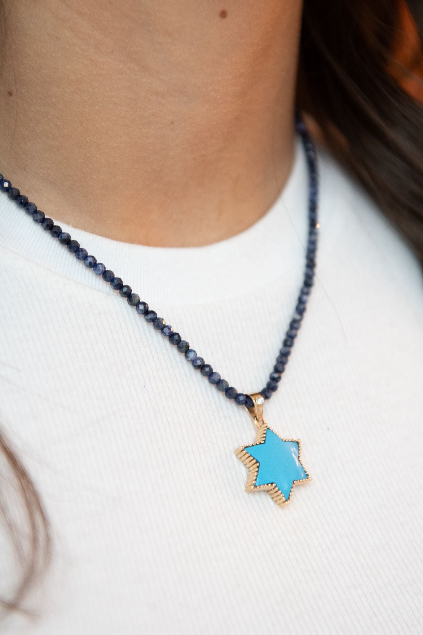 The Full Moon Mazel Charm in Turquoise