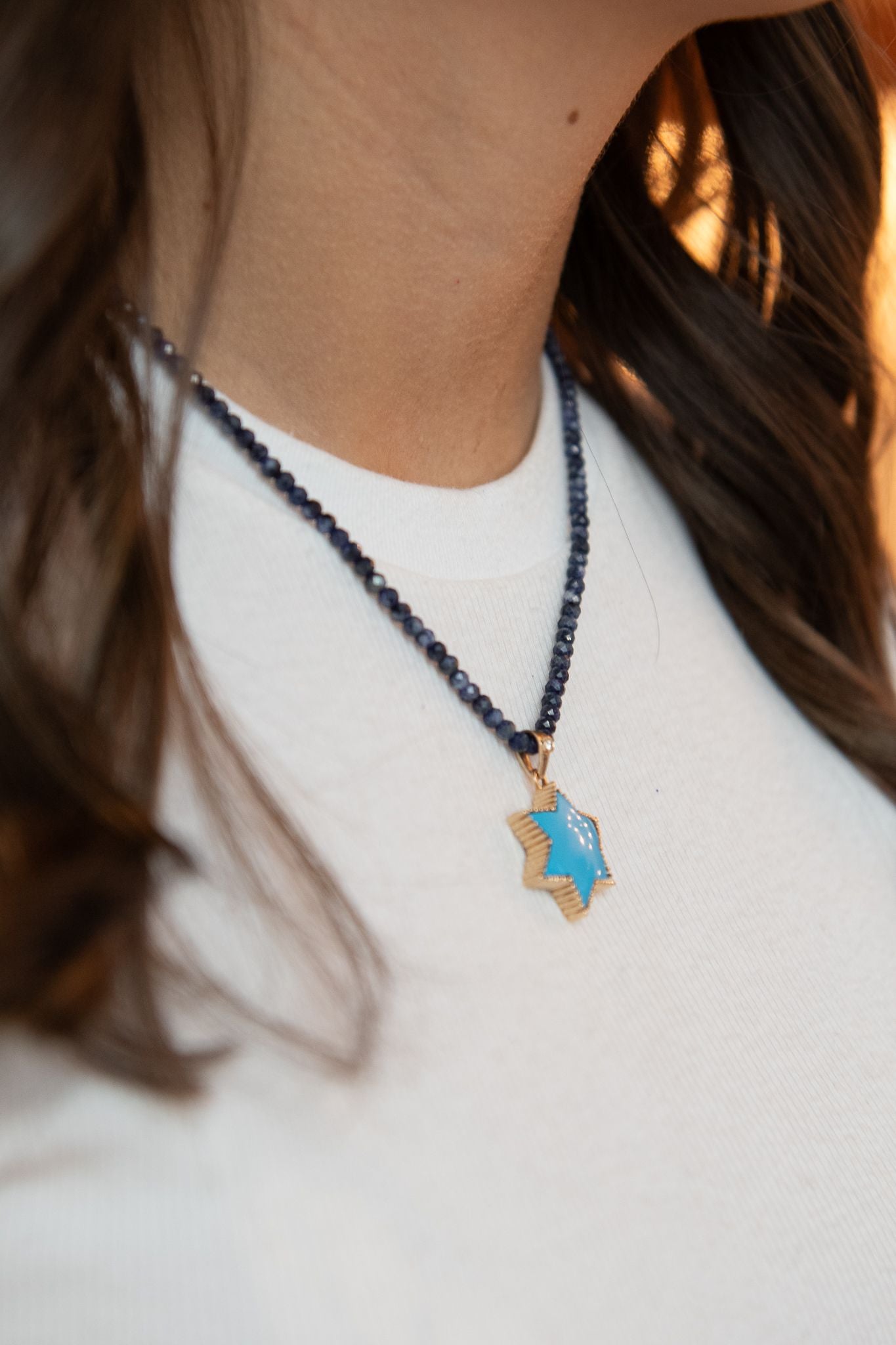 The Full Moon Mazel Charm in Turquoise