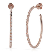 Diamond Baguette Hoops