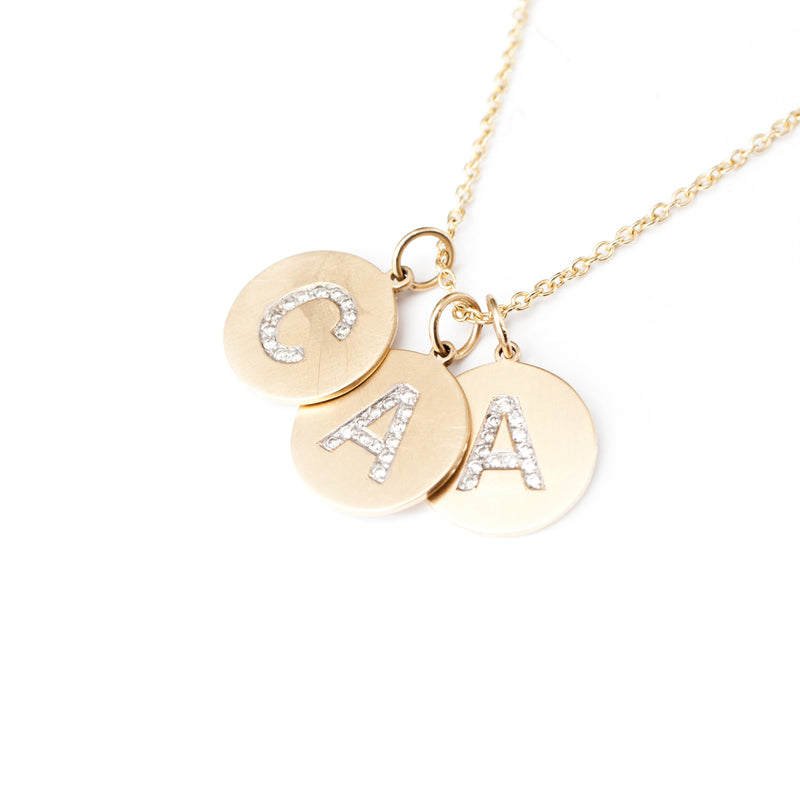 Initial Charm Necklace 14K Rose Gold / 5