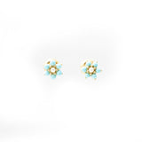 Baby Turquoise Flower Screw Back