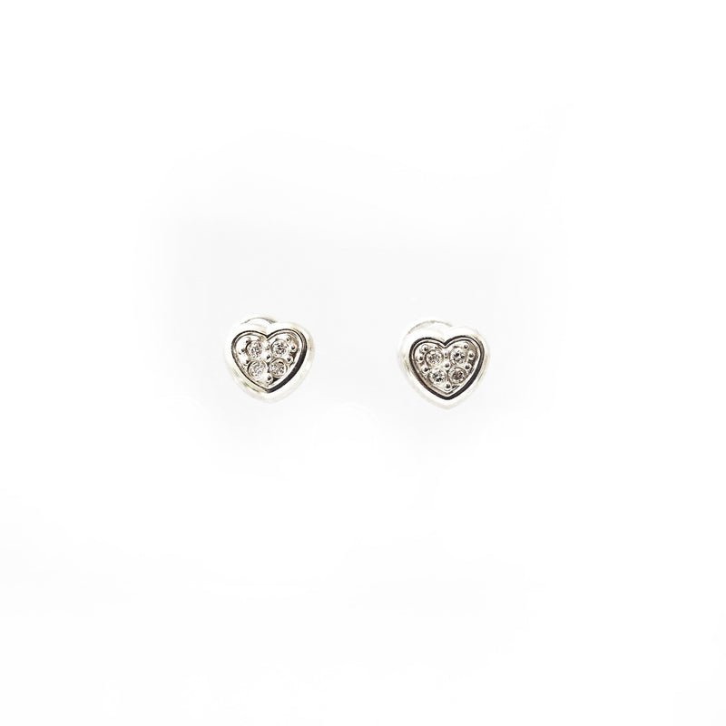 Baby Diamond Heart Bezel Screw Back