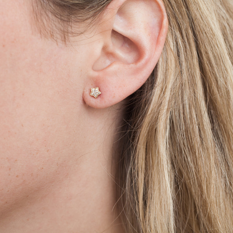 Mini Bezel Star Studs