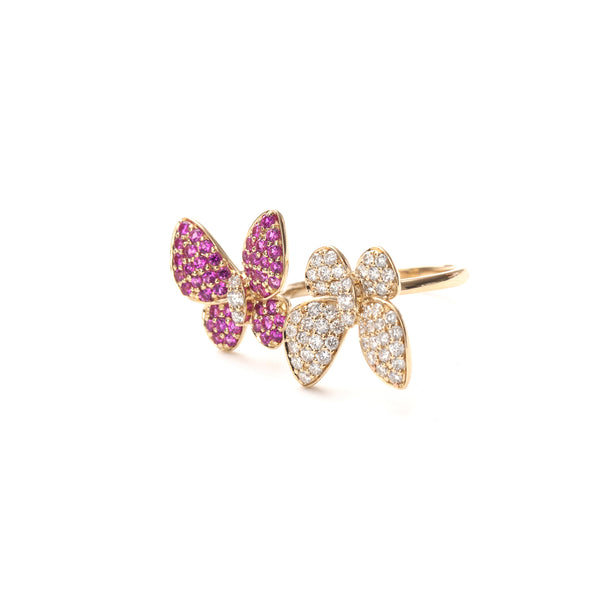 Butterfly Kisses Ring Pink Ruby