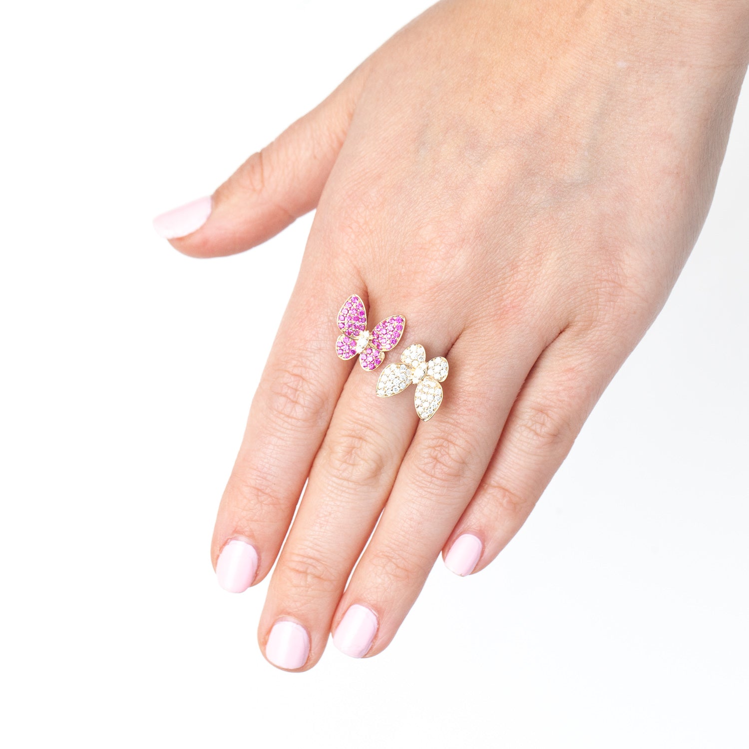 Butterfly Kisses Ring Pink Ruby