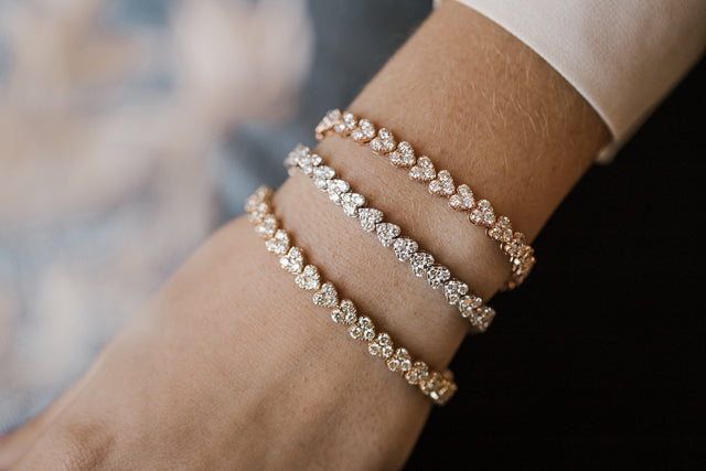 White Gold Diamond Stretch Tennis Bracelet | Rachel Lynn Chicago – RACHEL  LYNN CHICAGO